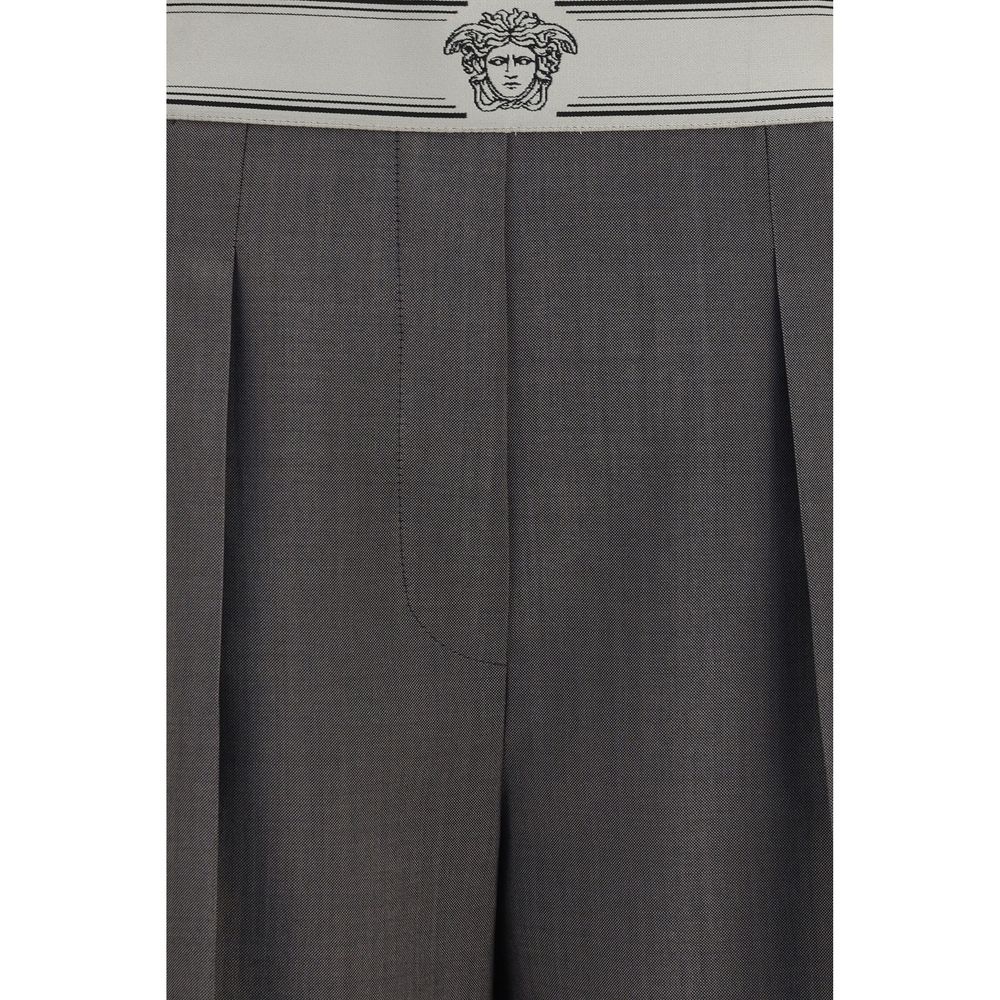 Versace Gray Wool Oves Aries Pants | Regal Royce