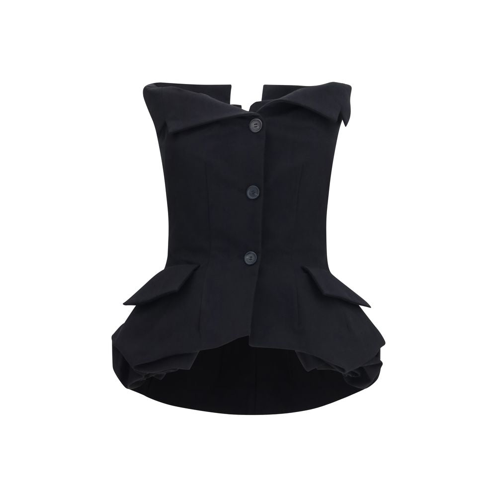 Magda Butrym Black Silk Waistcoat | Regal Royce