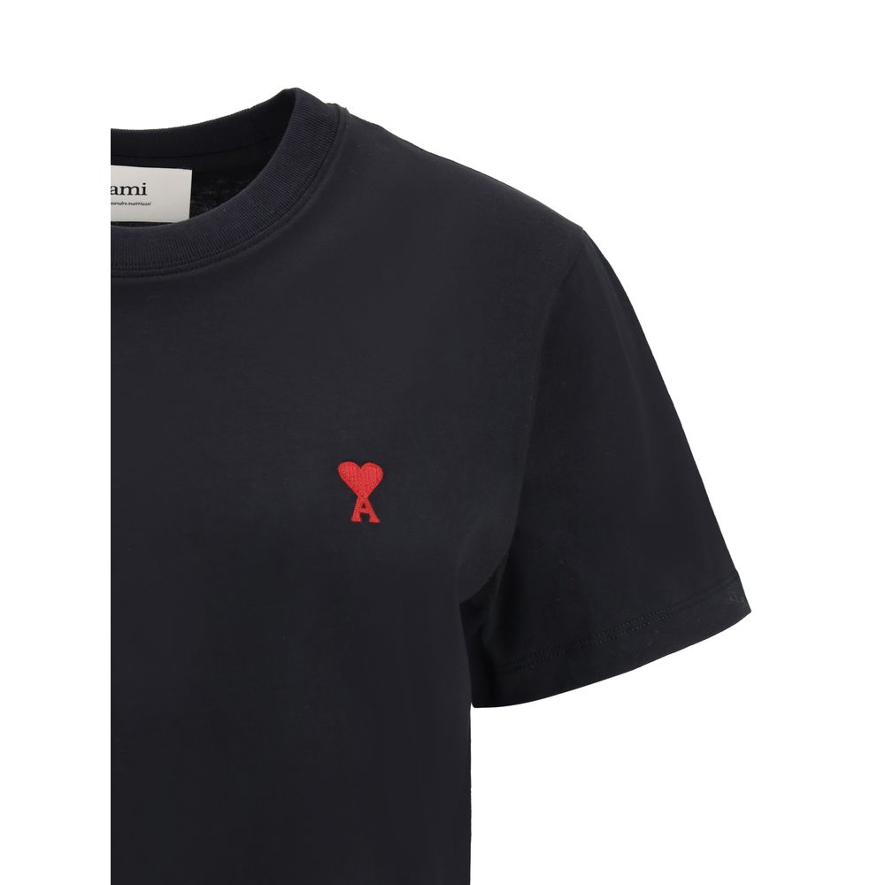 Ami Paris Black Cotton T-Shirt | Regal Royce