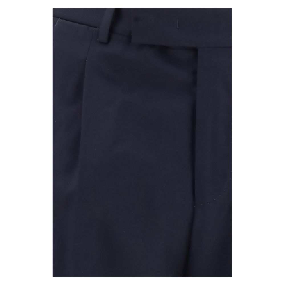 PT Torino Blue Wool Oves Aries Casual Pants | Regal Royce