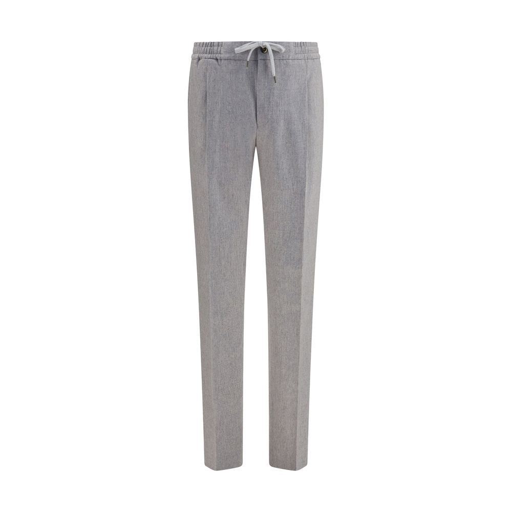 PT Torino Gray Wool Oves Aries Casual Pants | Regal Royce