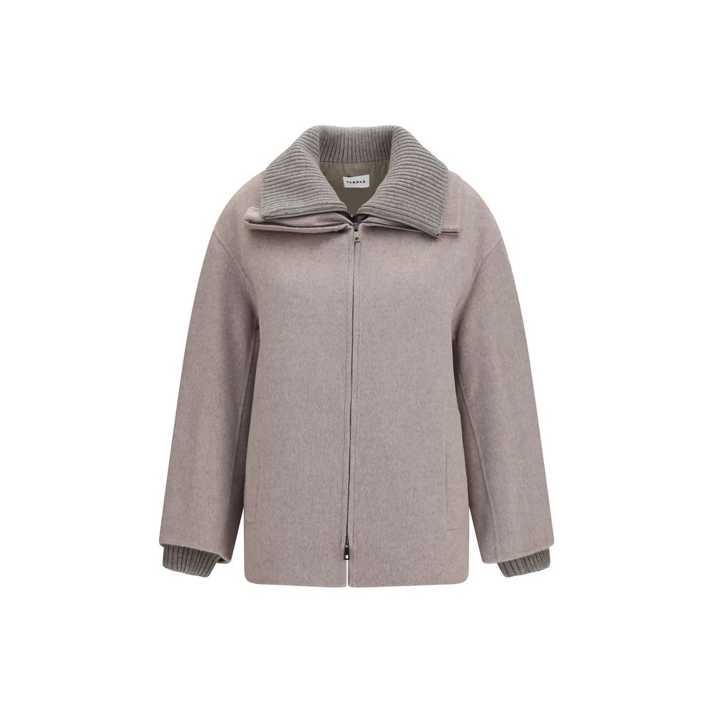 P.A.R.O.S.H. Beige Wool Oves Aries Full-Length Jacket | Regal Royce