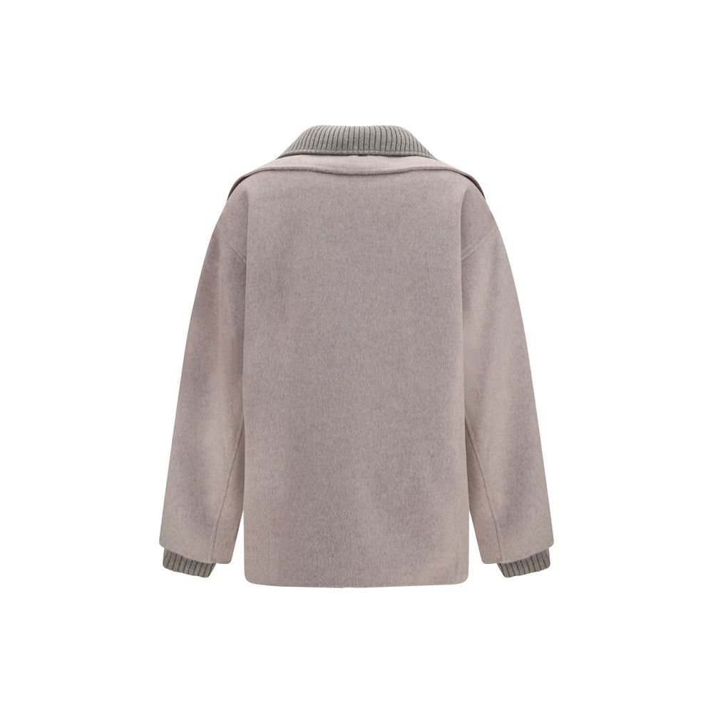 P.A.R.O.S.H. Beige Wool Oves Aries Full-Length Jacket | Regal Royce
