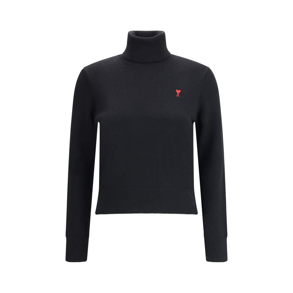 Ami Paris Black Merino Wool Turtleneck | Regal Royce