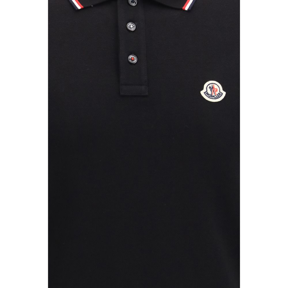Moncler Black Cotton Polo Shirt | Regal Royce