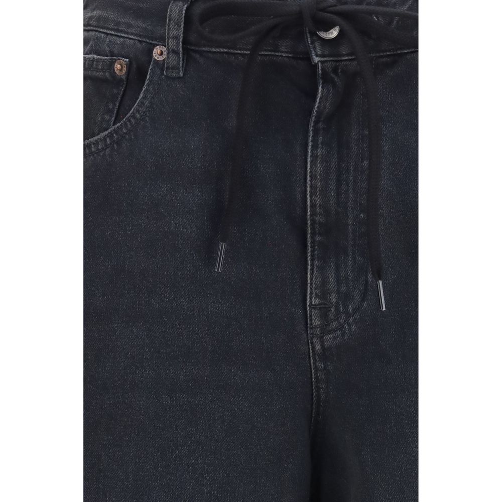 MM6 Black Cotton Relaxed Fit Jeans | Regal Royce