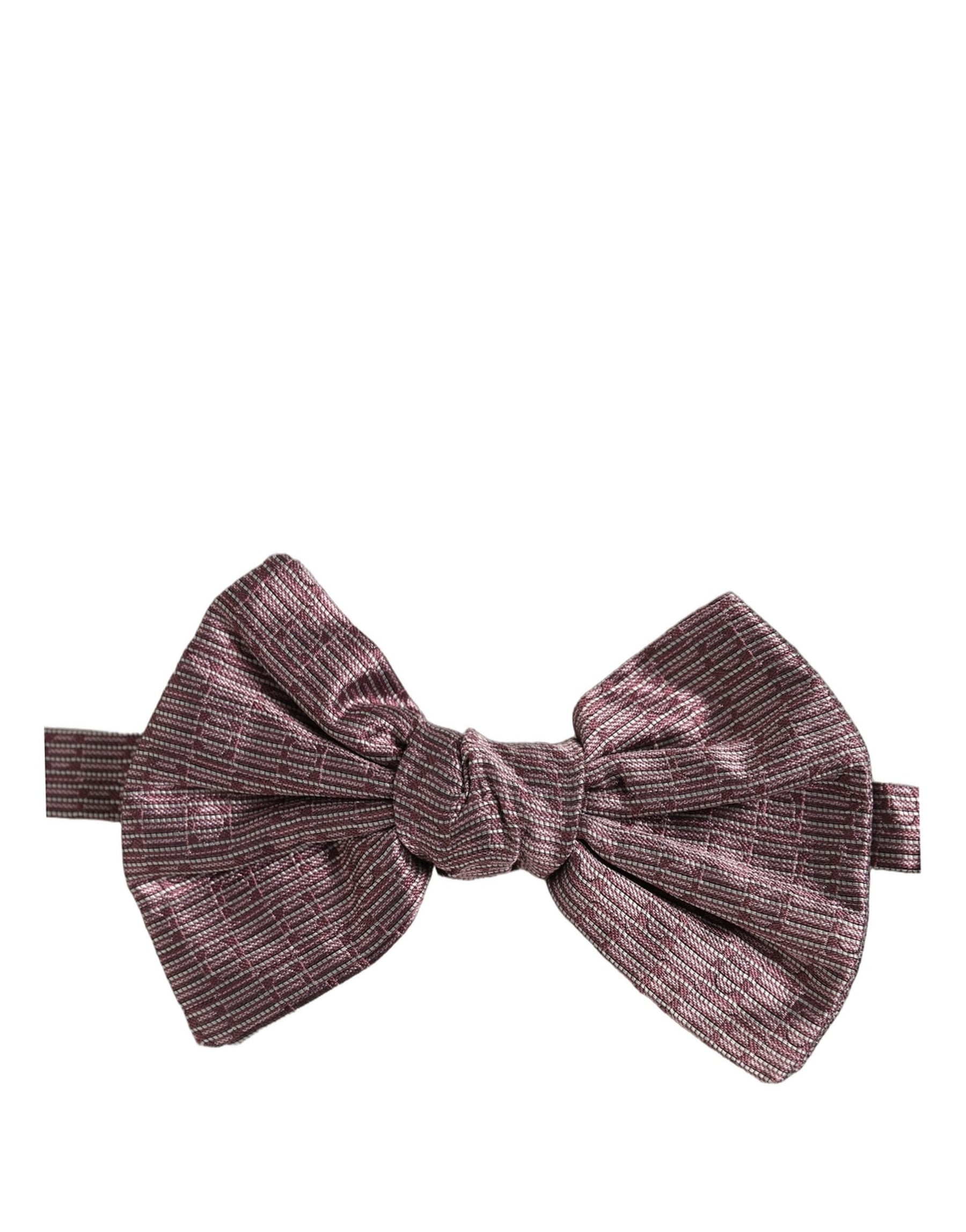 Dolce & Gabbana Men Maroon 100% Silk Adjustable Neck Papillon Bow Tie | Regal Royce