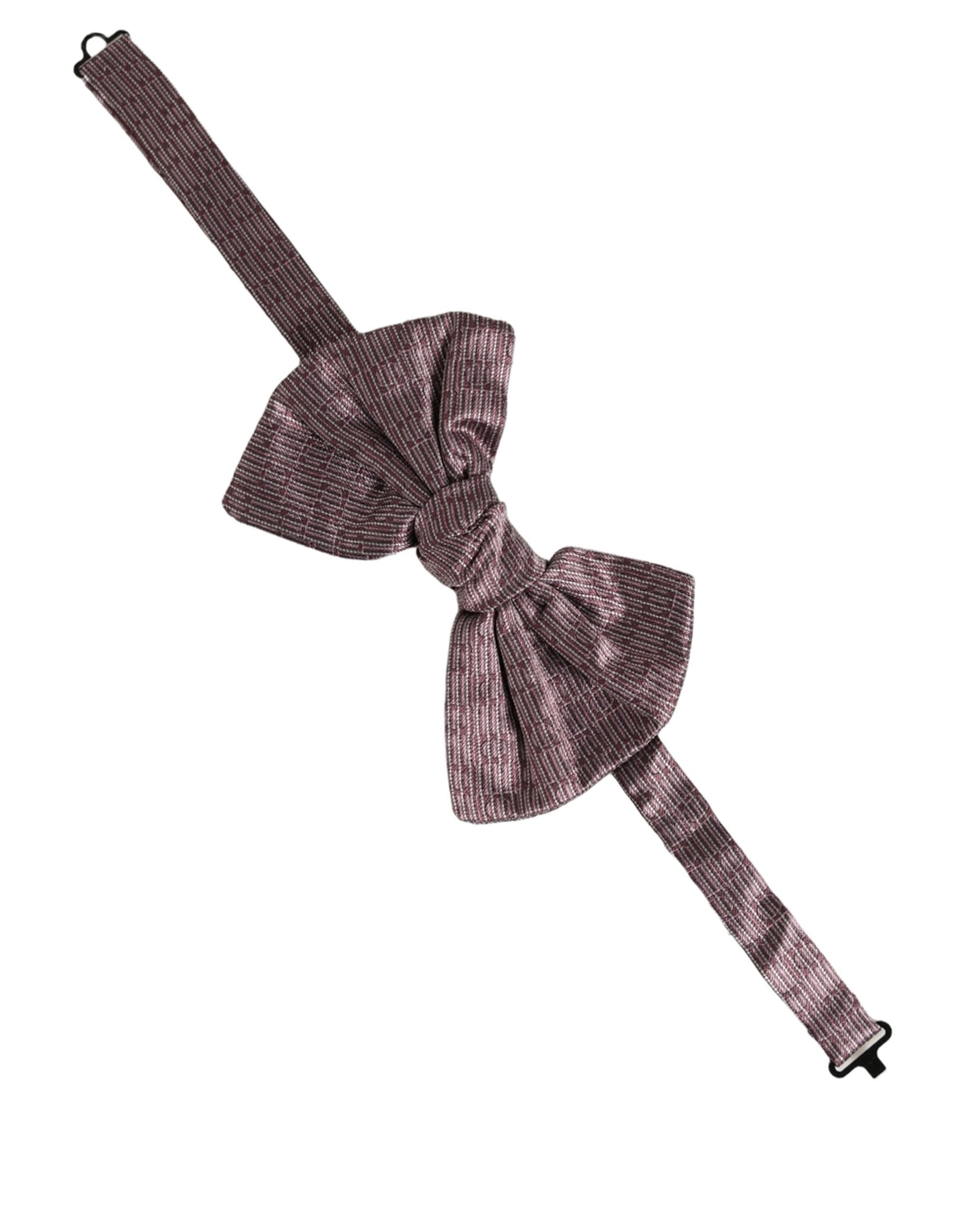 Dolce & Gabbana Men Maroon 100% Silk Adjustable Neck Papillon Bow Tie | Regal Royce