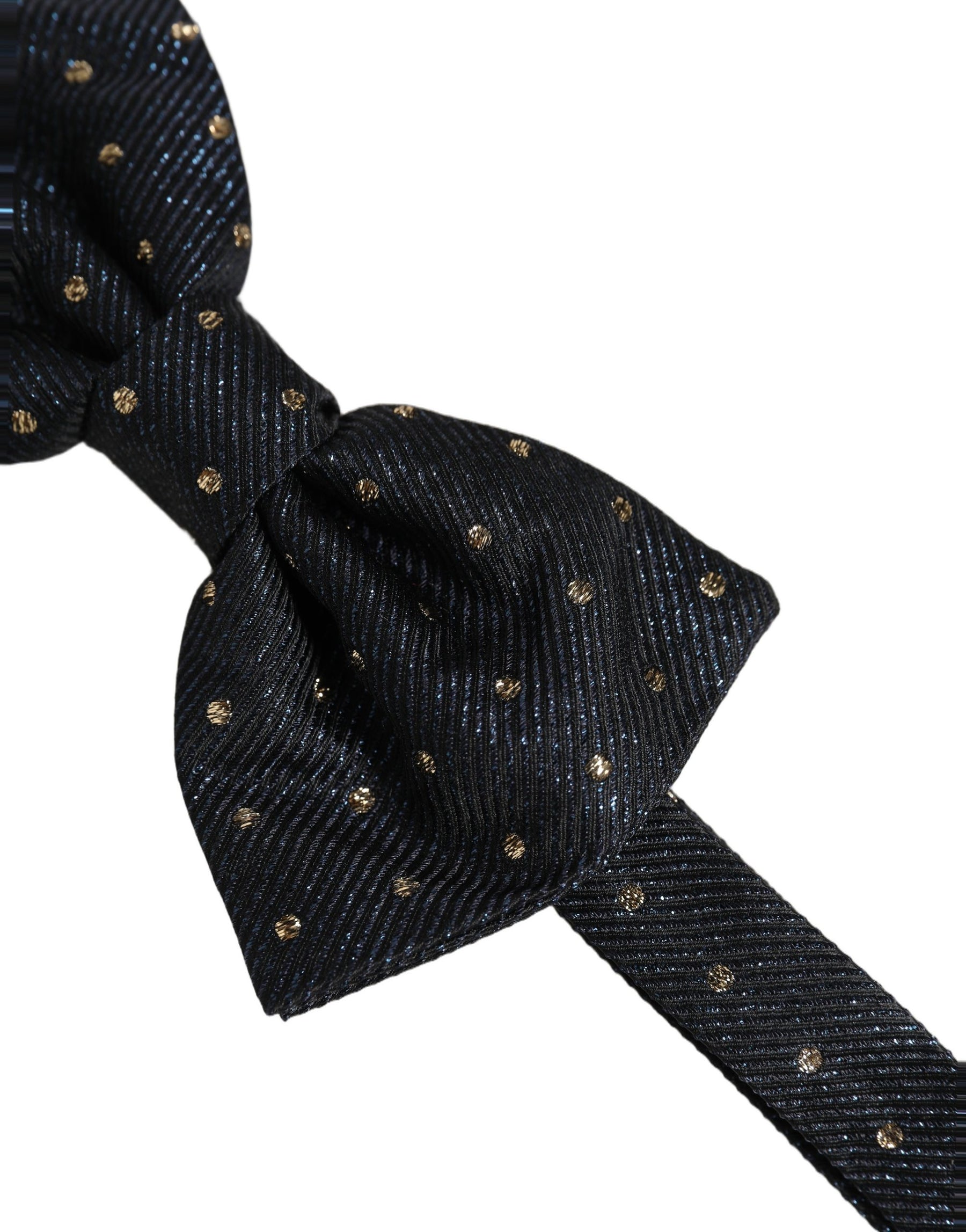 Dolce & Gabbana Men Black Polka Dot Silk Adjustable Neck Papillon Bow Tie | Regal Royce