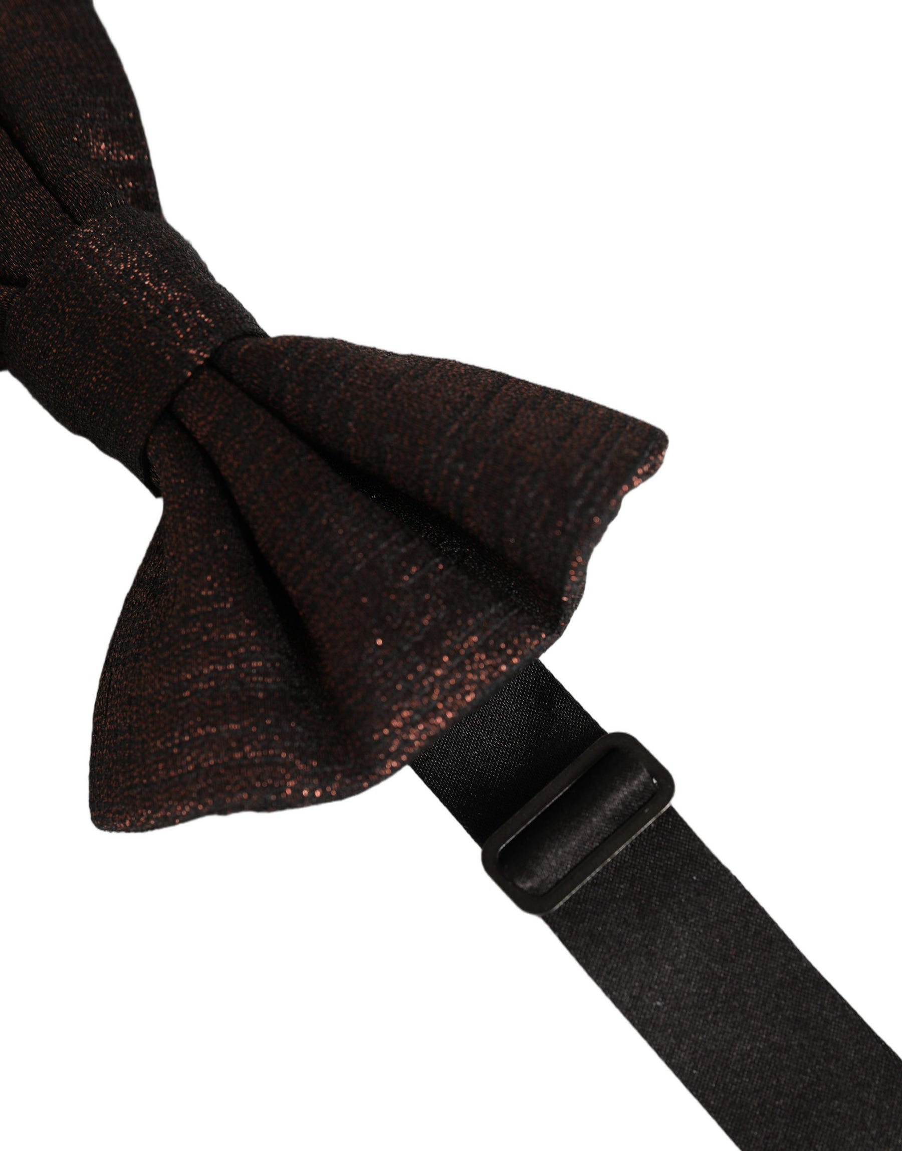 Dolce & Gabbana Men Brown 100% Silk Adjustable Neck Papillon Bow Tie | Regal Royce