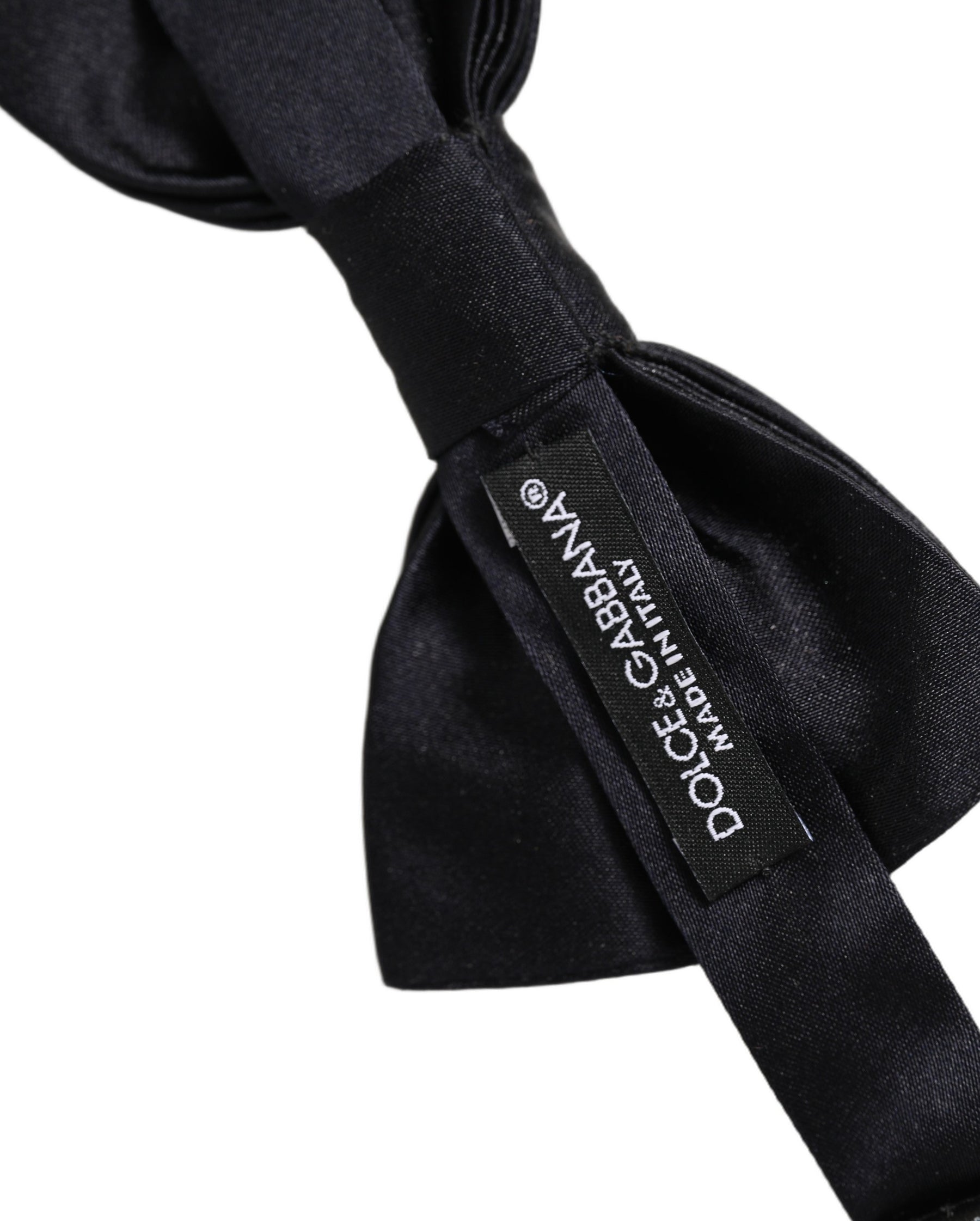 Dolce & Gabbana Men Black 100% Silk Adjustable Neck Papillon Bow Tie | Regal Royce