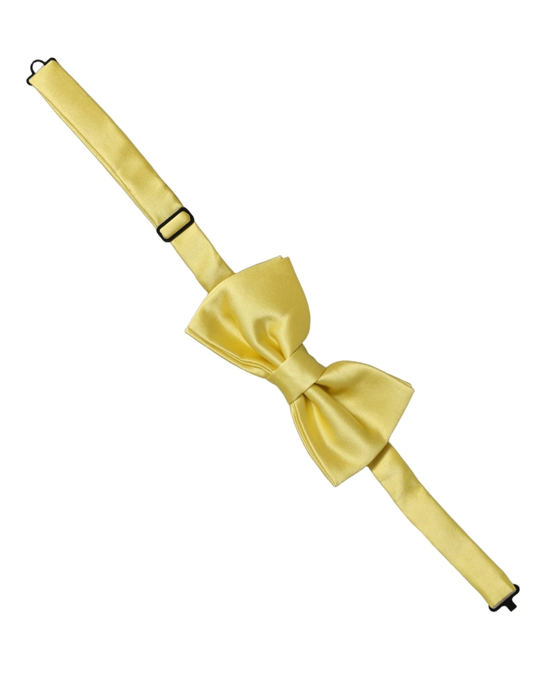 Dolce & Gabbana Men Yellow 100% Silk Adjustable Neck Papillon Bow Tie | Regal Royce