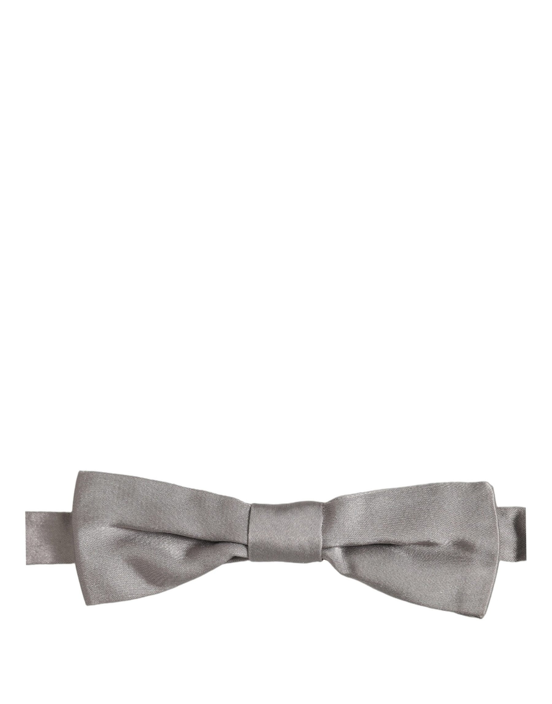 Dolce & Gabbana Men Gray 100% Silk Adjustable Neck Papillon Bow Tie | Regal Royce