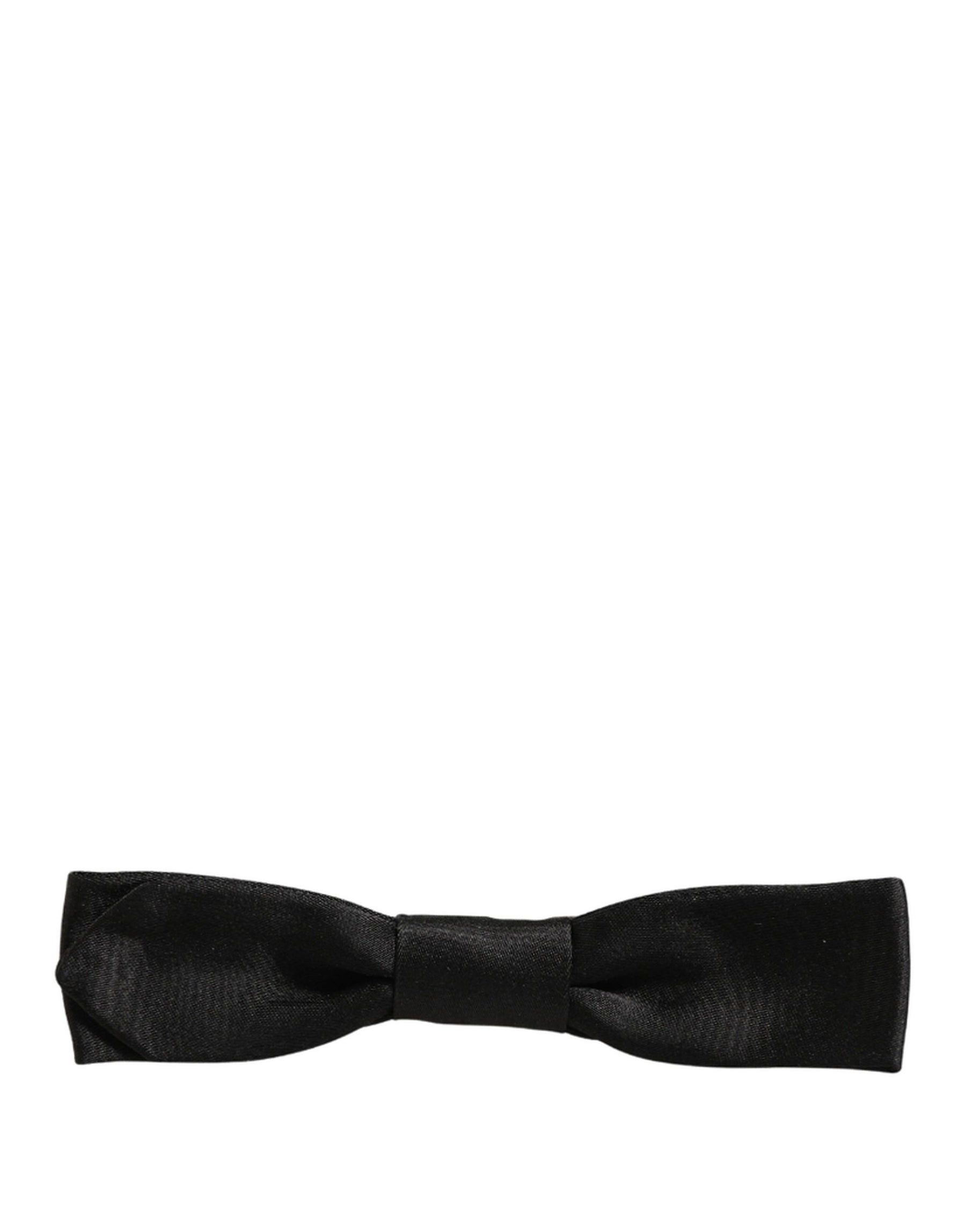 Dolce & Gabbana Men Black 100% SIlk Adjustable Neck Papillon Bow Tie | Regal Royce