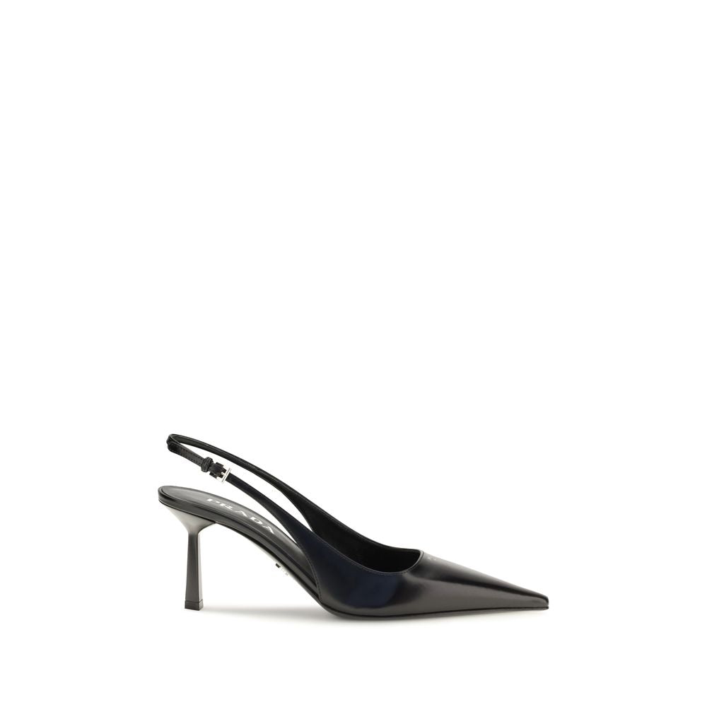 Prada Black Calf Leather Bos Taurus High Heel Pumps | Regal Royce