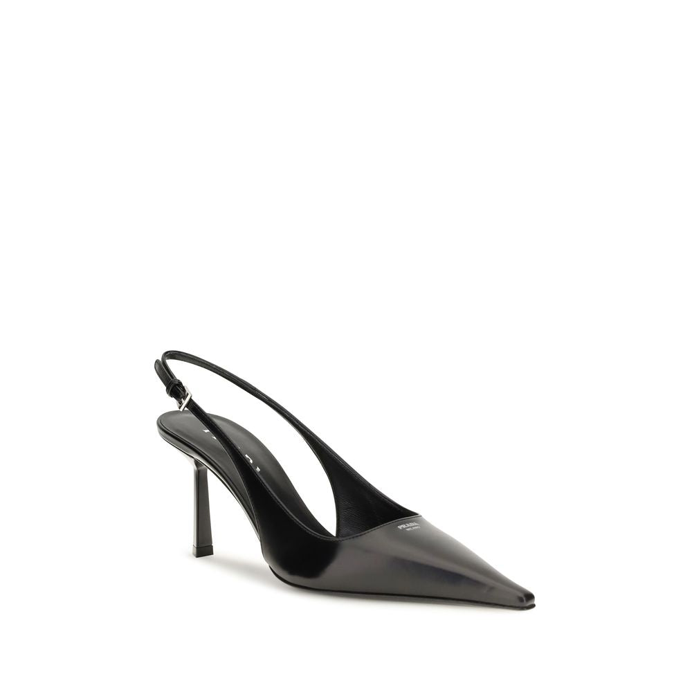 Prada Black Calf Leather Bos Taurus High Heel Pumps | Regal Royce