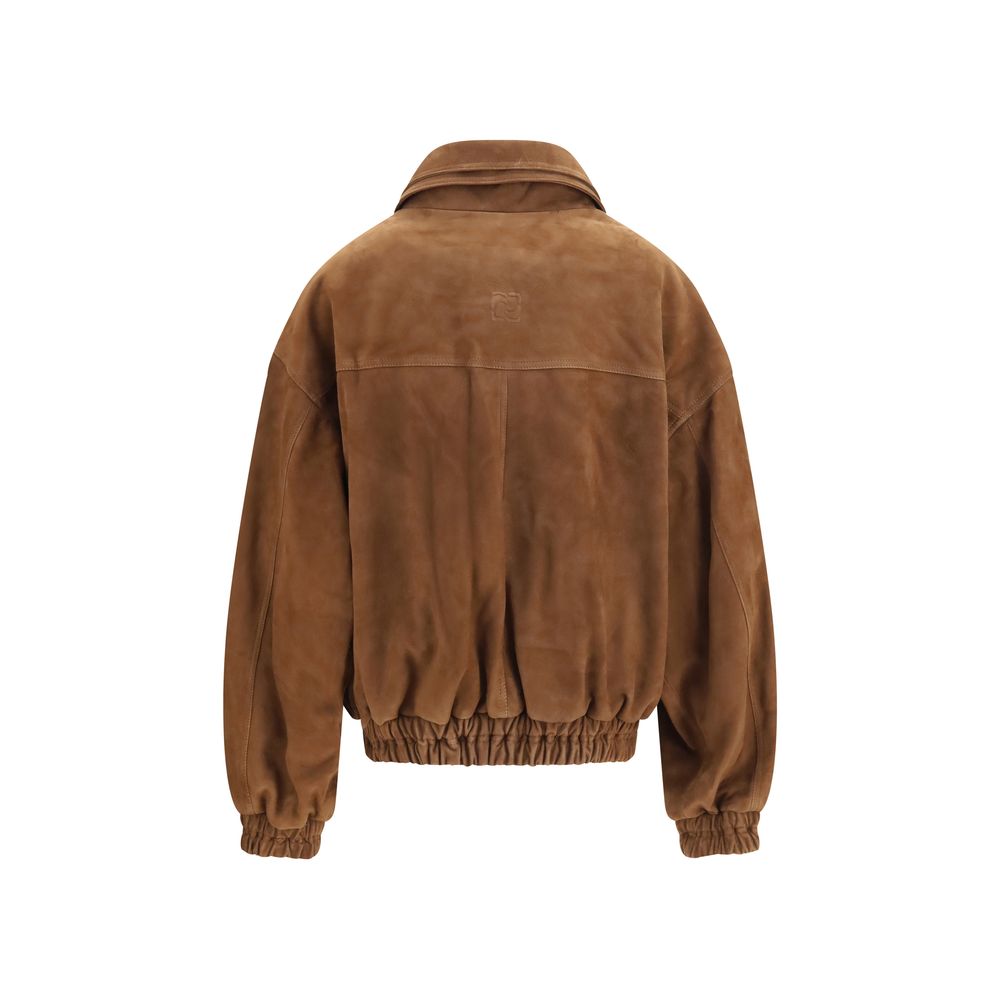 Magda Butrym Brown Suede Leather Bomber | Regal Royce