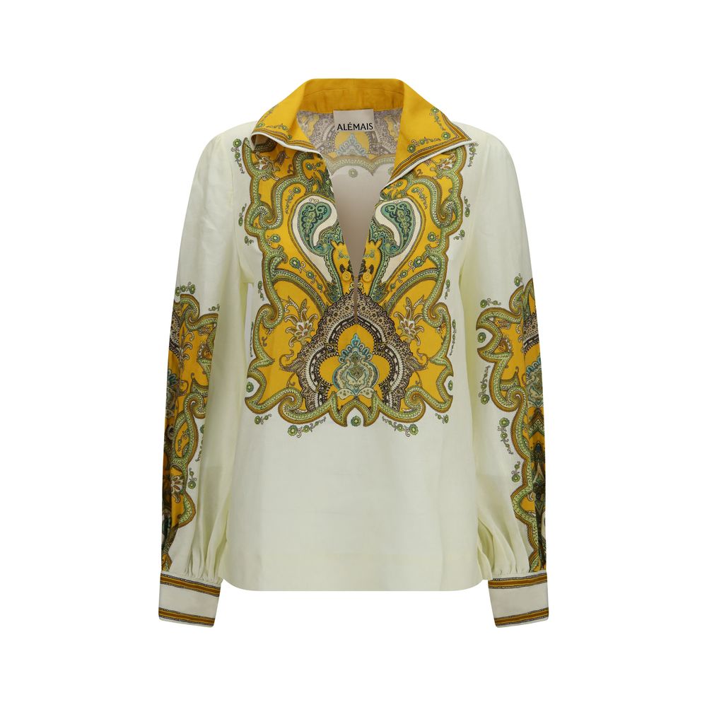 Alemais Beige Linen Pattern Shirt | Regal Royce