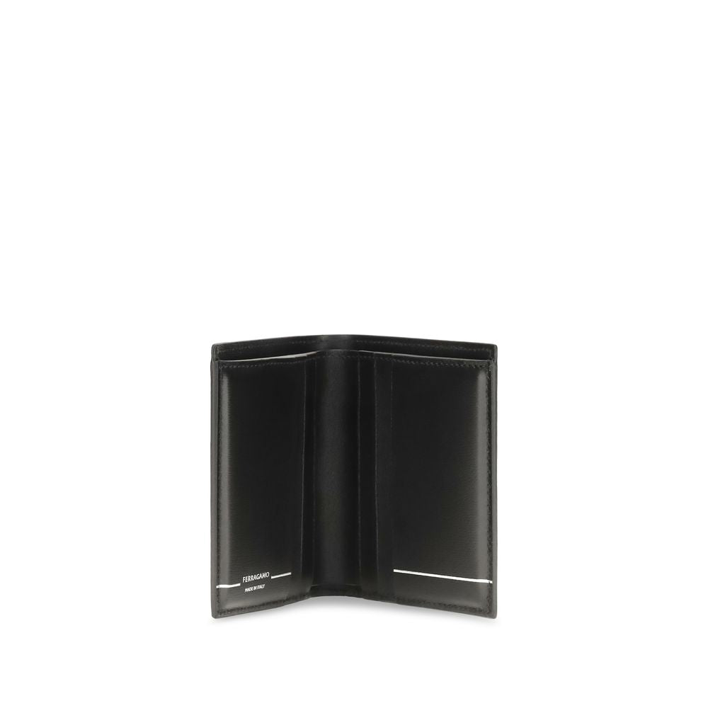 Ferragamo Black Calf Leather Bos Taurus Wallet | Regal Royce