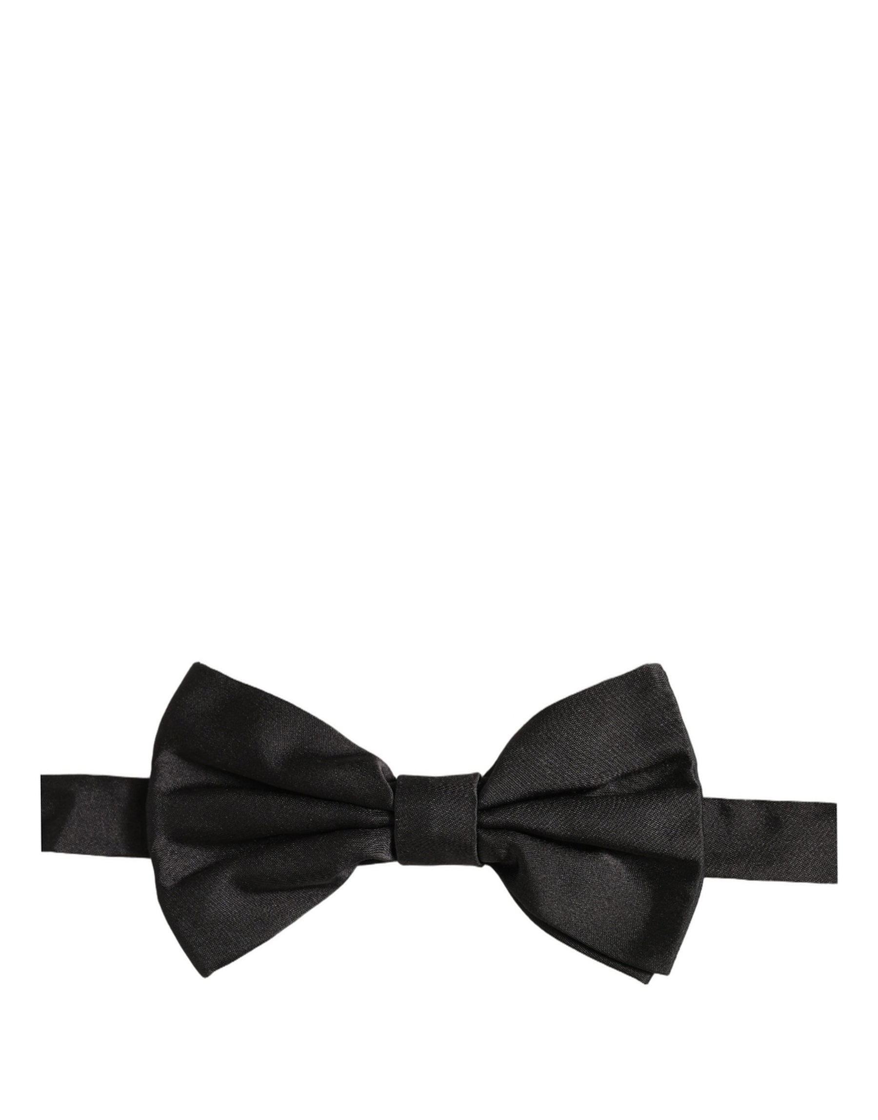 Dolce & Gabbana Men Black 100% Silk Adjustable Neck Papillon Bow Tie | Regal Royce