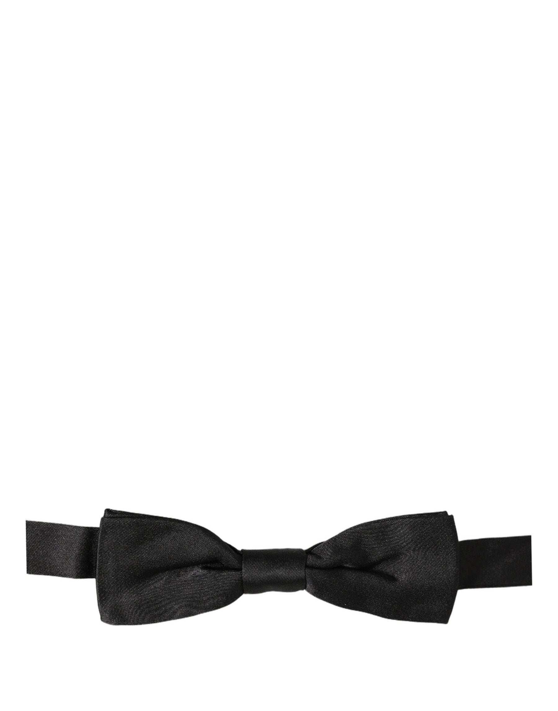 Dolce & Gabbana Men Black 100% Silk Adjustable Neck Papillon Bow Tie | Regal Royce