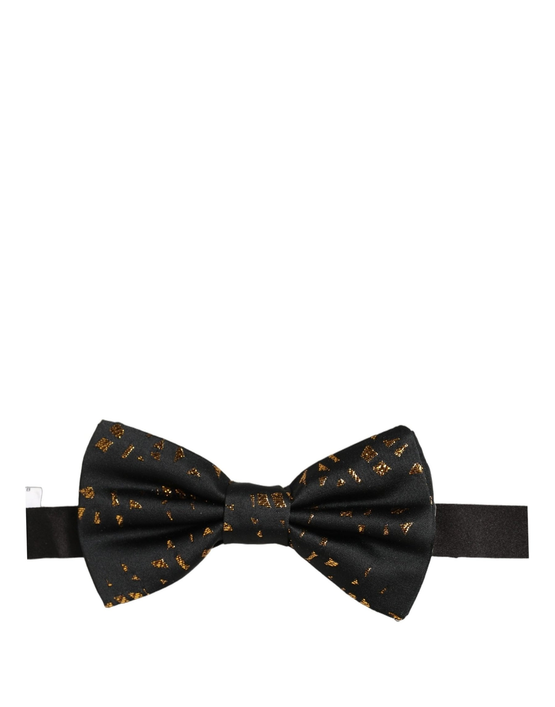 Dolce & Gabbana Black Gold Speckle Pattern Adjustable Neck Papillon Bow Tie | Regal Royce