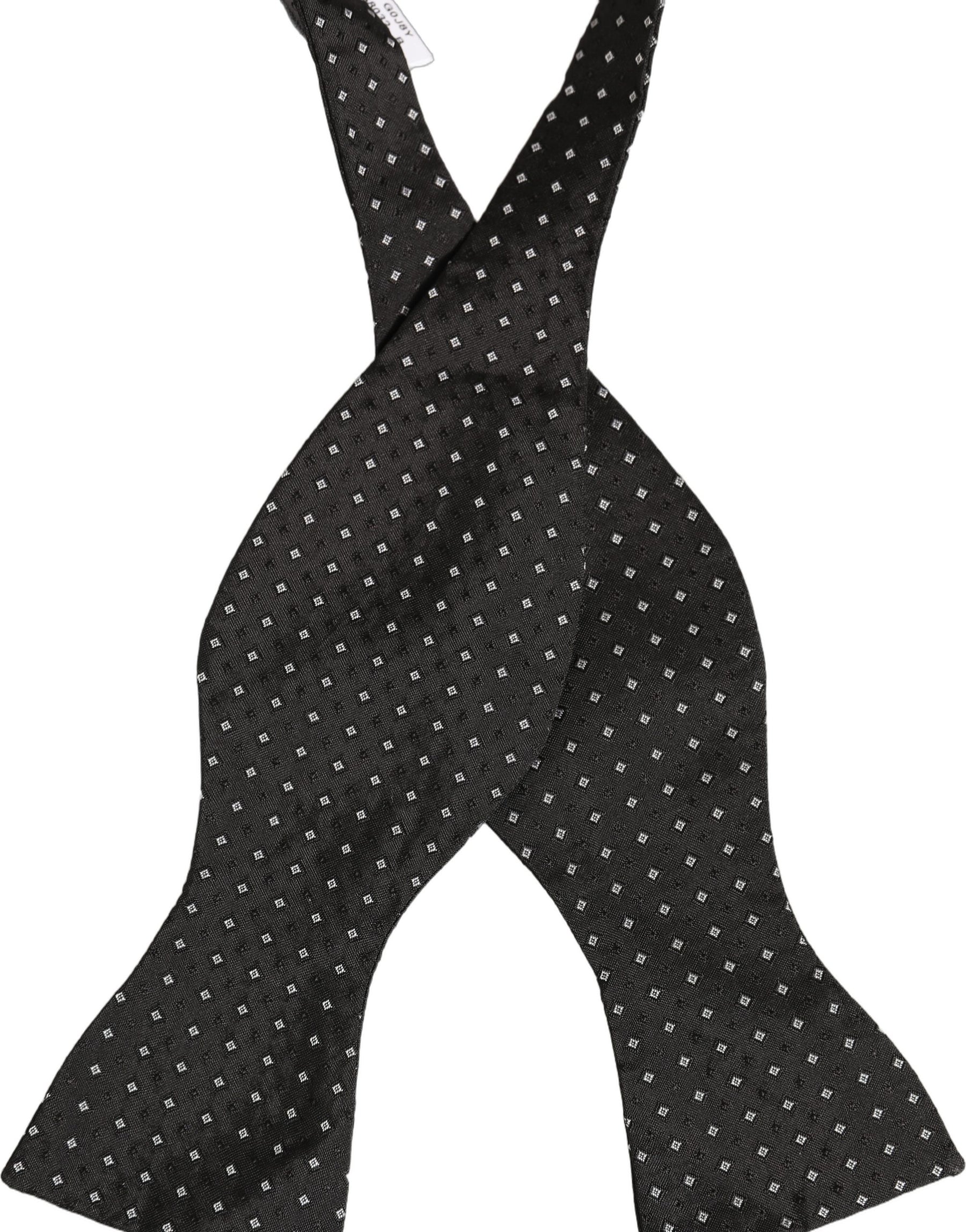 Dolce & Gabbana Black White Polka Dot Adjustable Neck Papillon Bow Tie | Regal Royce