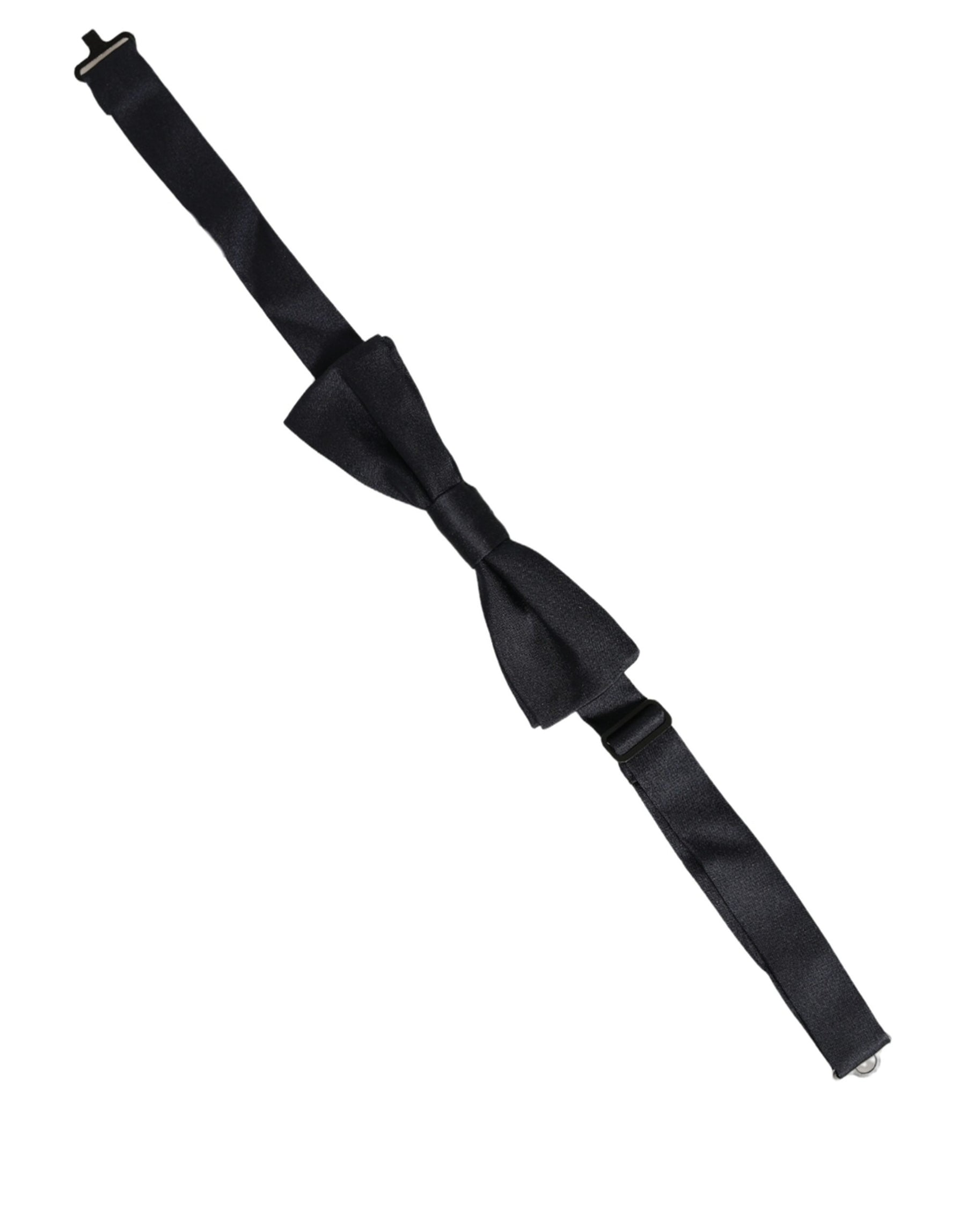 Dolce & Gabbana Men Black 100% Silk Adjustable Neck Papillon Bow Tie | Regal Royce