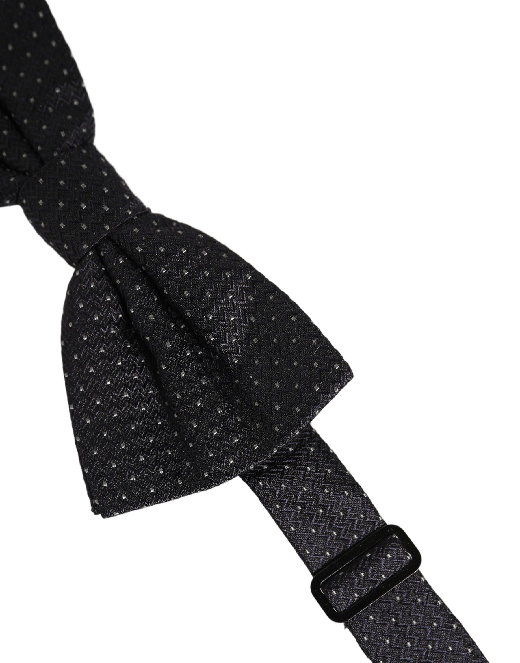 Dolce & Gabbana Black White Polka Dot Adjustable Neck Papillon Bow Tie | Regal Royce