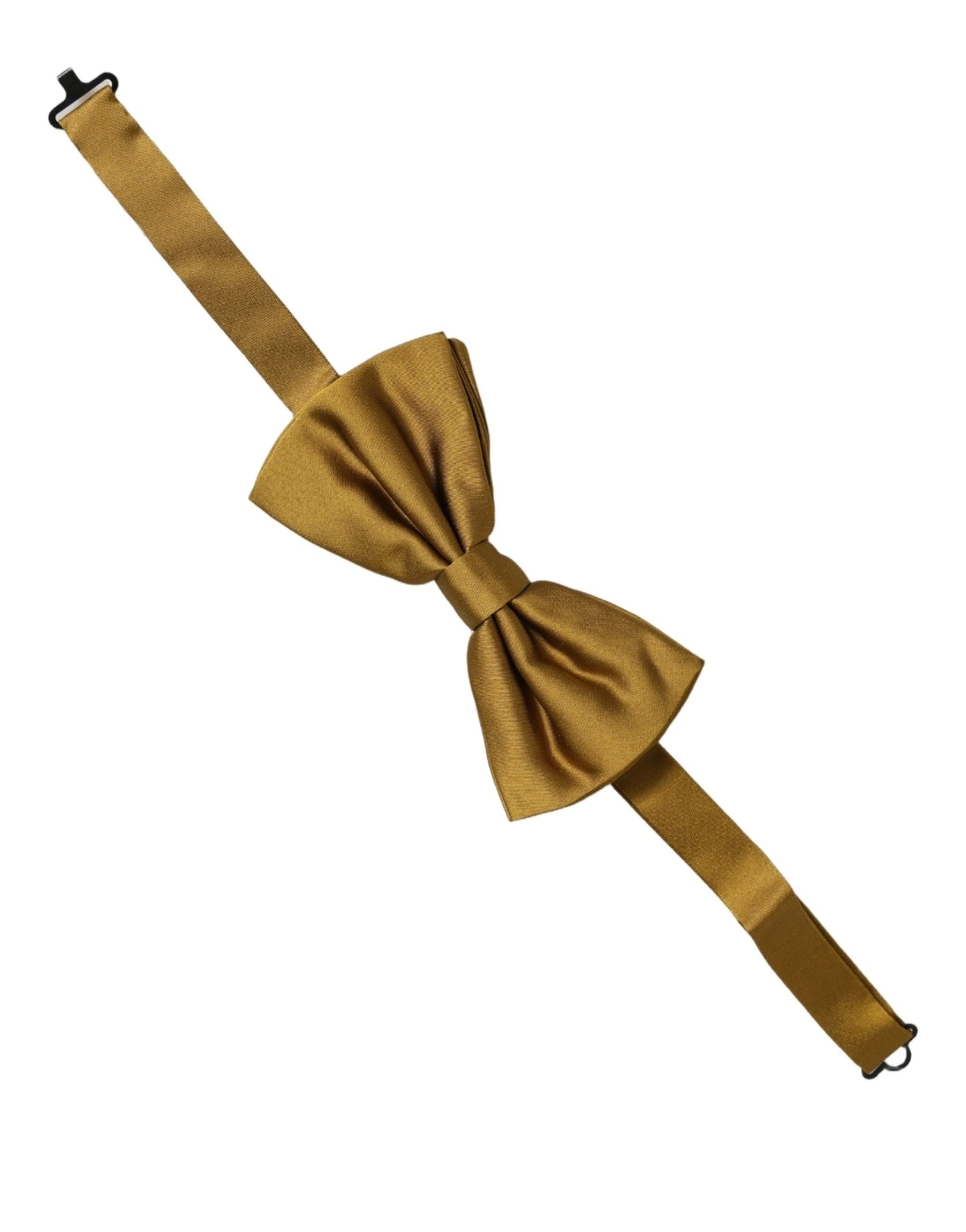 Dolce & Gabbana Men Mustard 100% Silk Adjustable Neck Papillon Bow Tie | Regal Royce