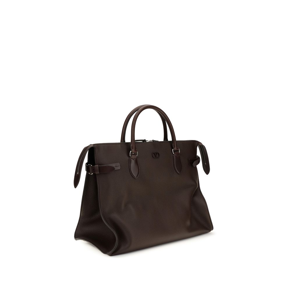 Valentino Garavani Brown Calf Leather Bos Taurus Shoulder Bag | Regal Royce