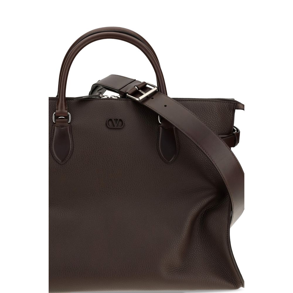 Valentino Garavani Brown Calf Leather Bos Taurus Shoulder Bag | Regal Royce
