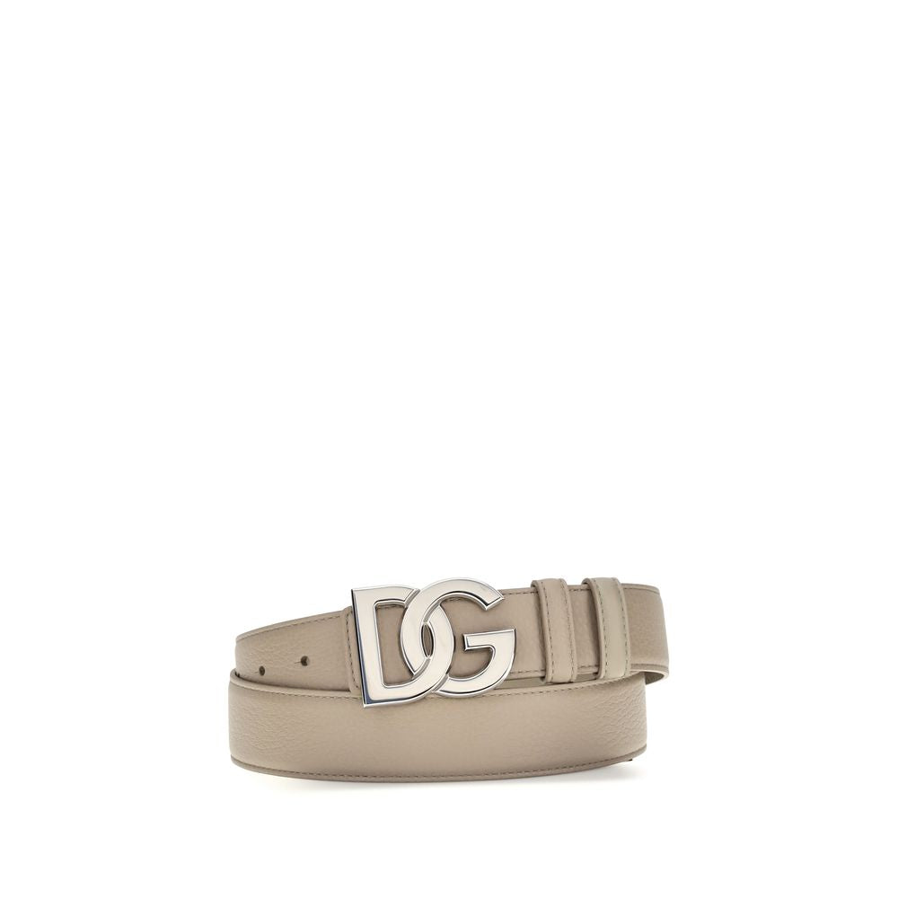 Dolce & Gabbana Beige Calf Leather Bos Taurus Regular Belt | Regal Royce