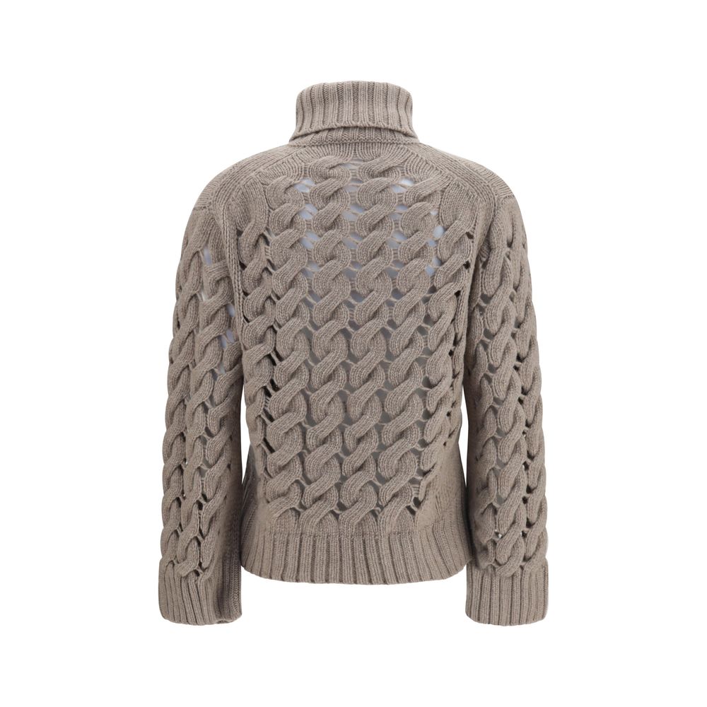 P.A.R.O.S.H. Beige Wool Oves Aries Turtleneck | Regal Royce