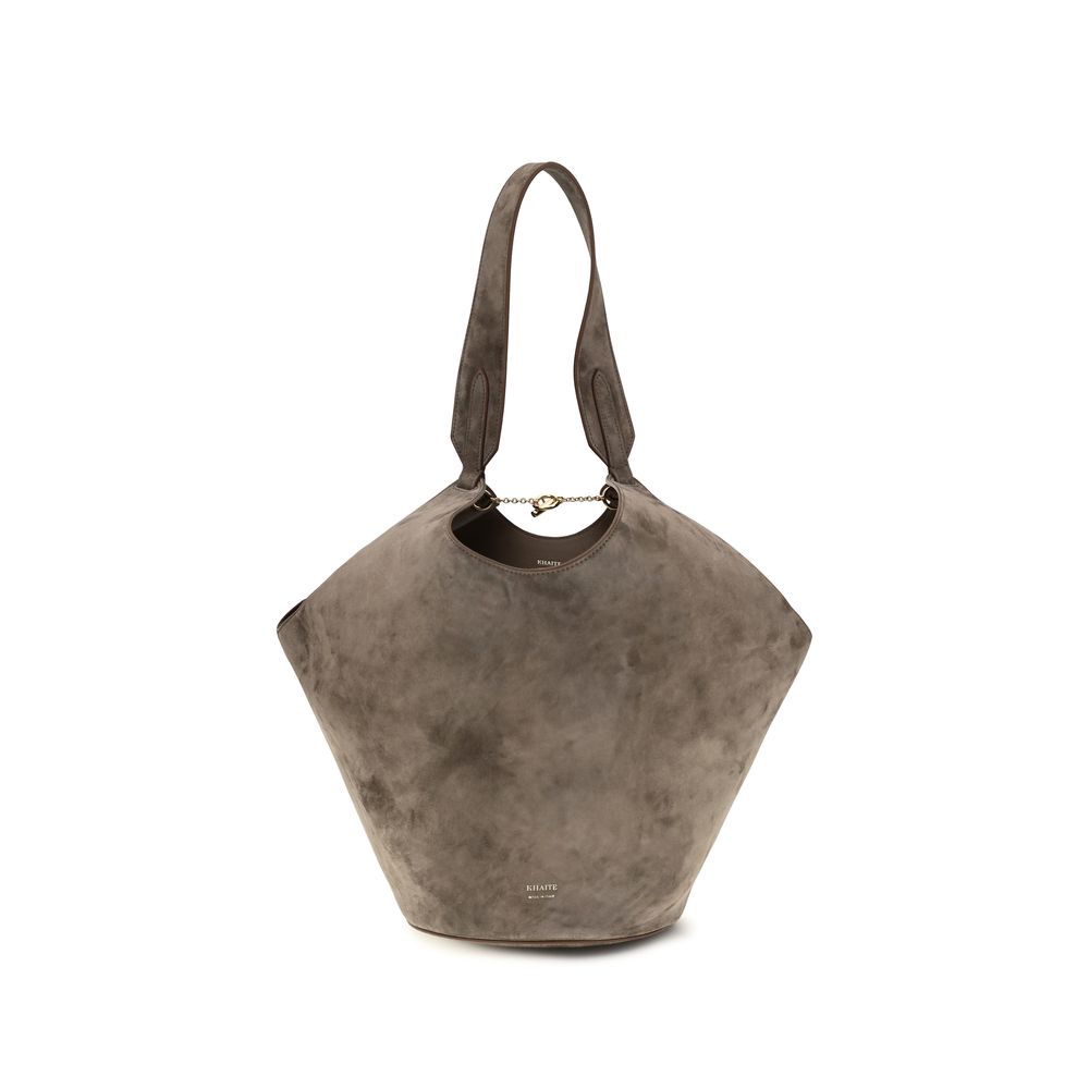Khaite Beige Calf Leather Bos Taurus Shoulder Bag | Regal Royce