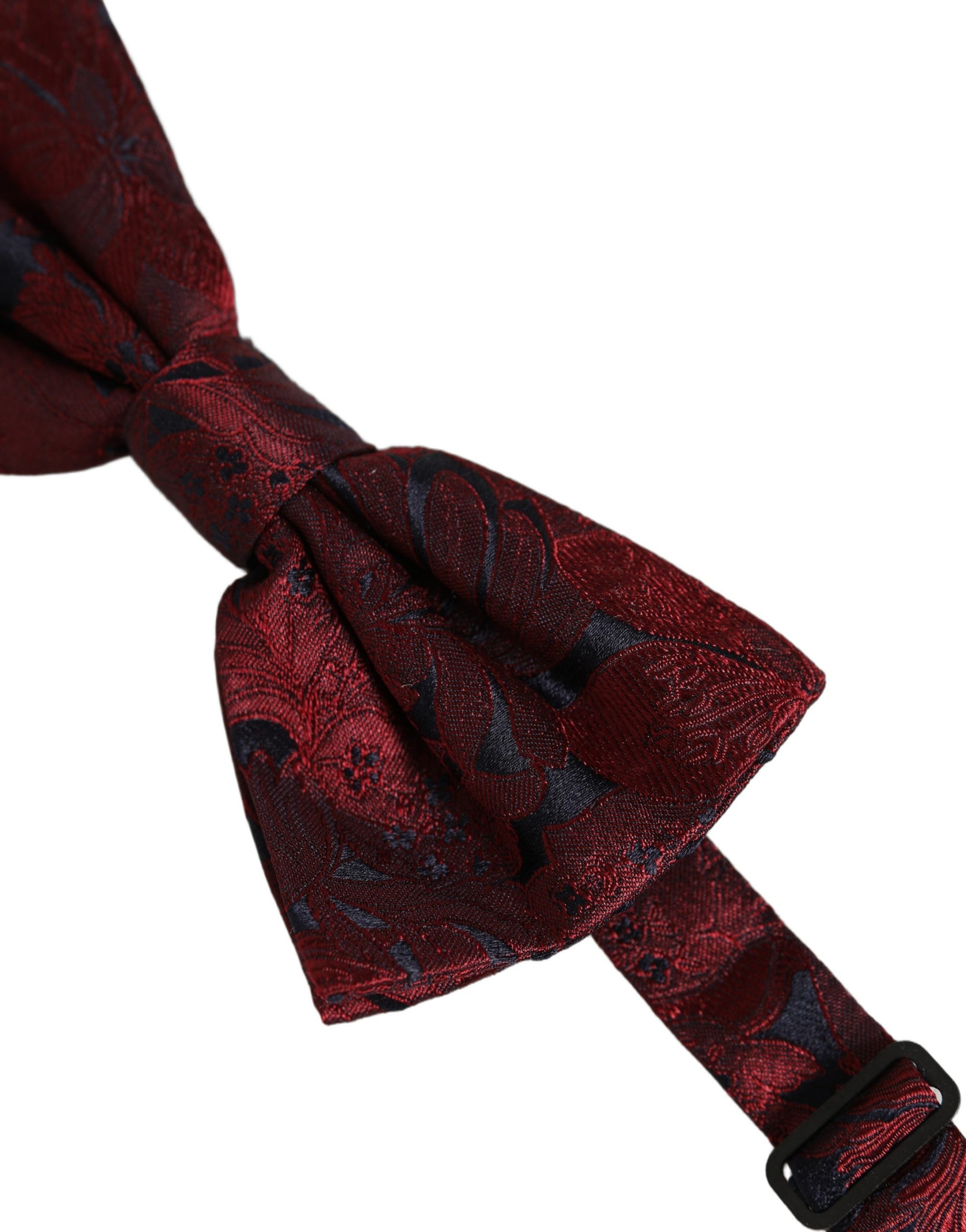 Dolce & Gabbana Men Maroon Paisley SIlk Adjustable Neck Papillon Bow Tie | Regal Royce