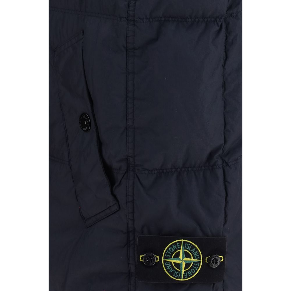 Stone Island Blue Goose Down Sleeveless Jacket | Regal Royce