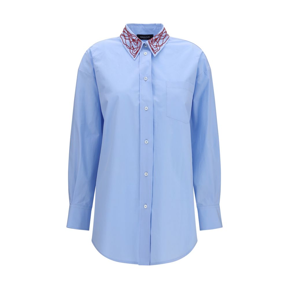 Fabiana Filippi Blue Cotton Dress Shirt | Regal Royce