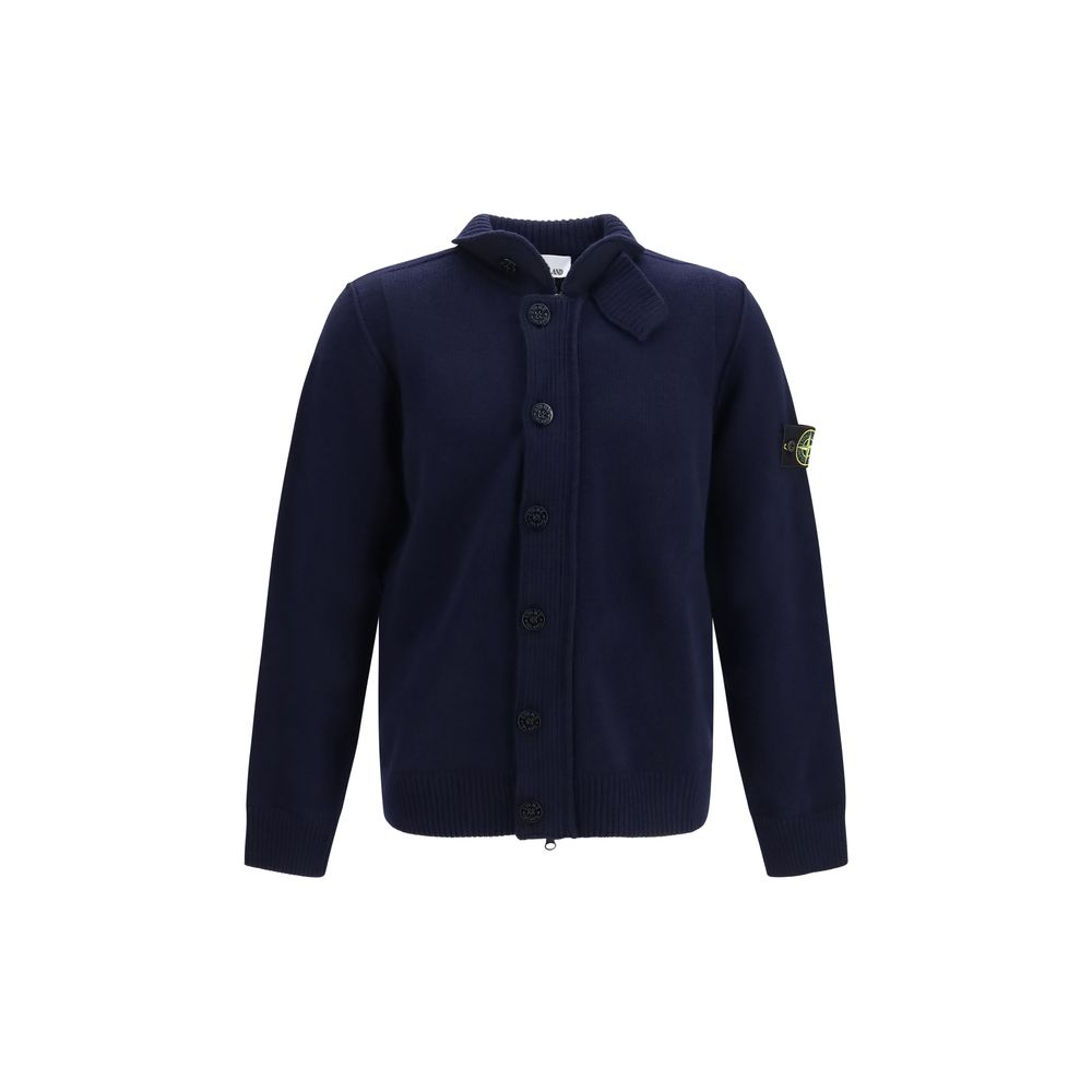 Stone Island Blue Cotton Cardigan | Regal Royce