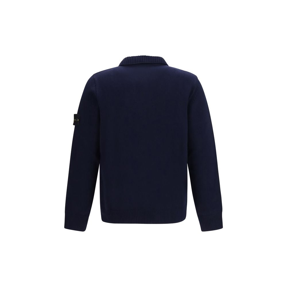 Stone Island Blue Cotton Cardigan | Regal Royce
