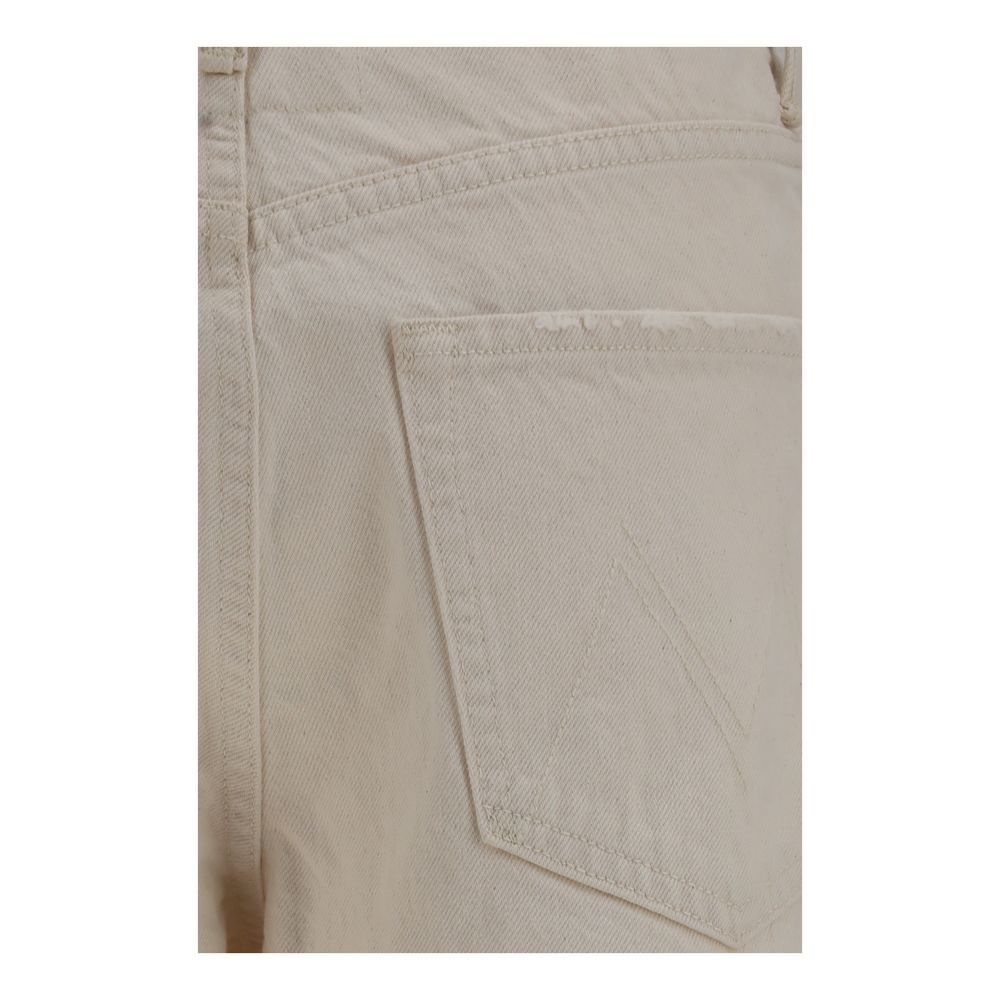 Mother Denim White Cotton Relaxed Fit Jeans | Regal Royce