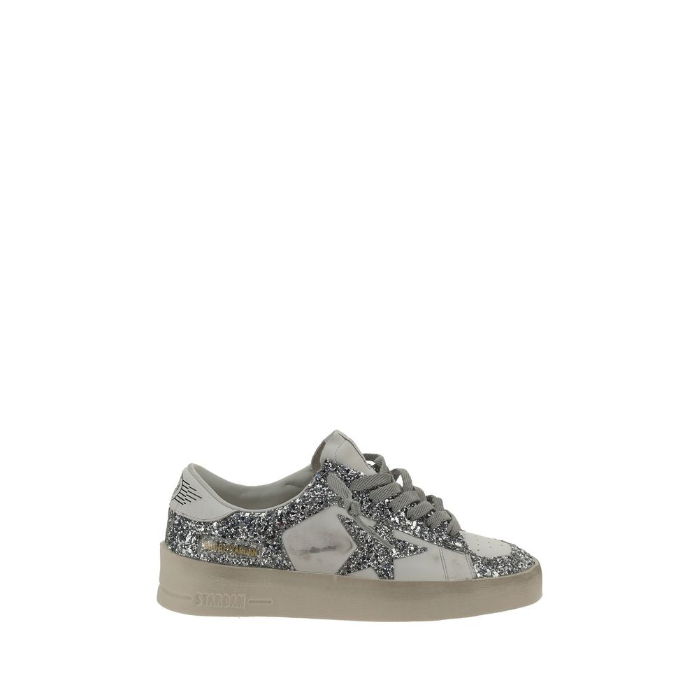 Golden Goose Gray Calf Leather Bos Taurus Low Top Sneakers | Regal Royce
