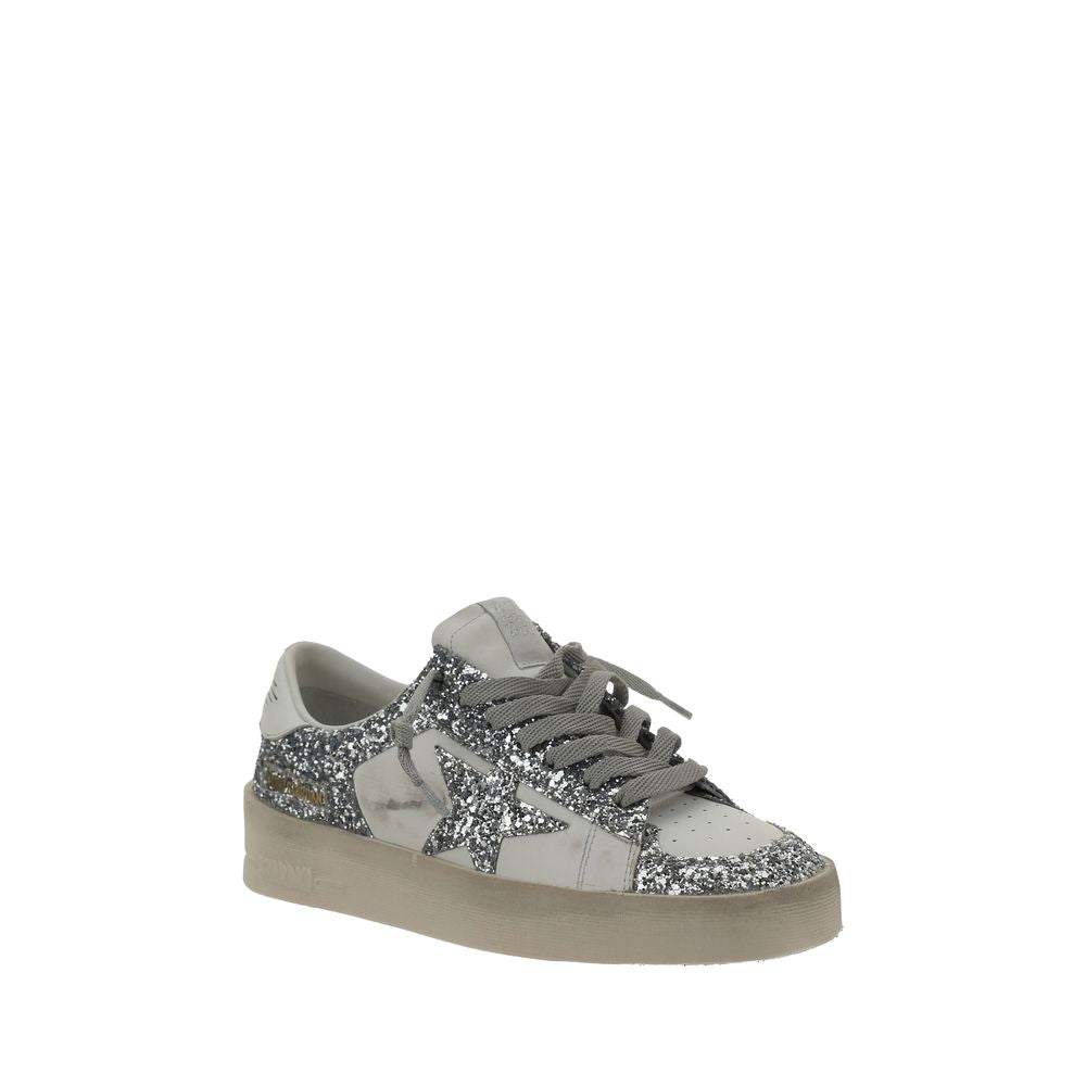 Golden Goose Gray Calf Leather Bos Taurus Low Top Sneakers | Regal Royce
