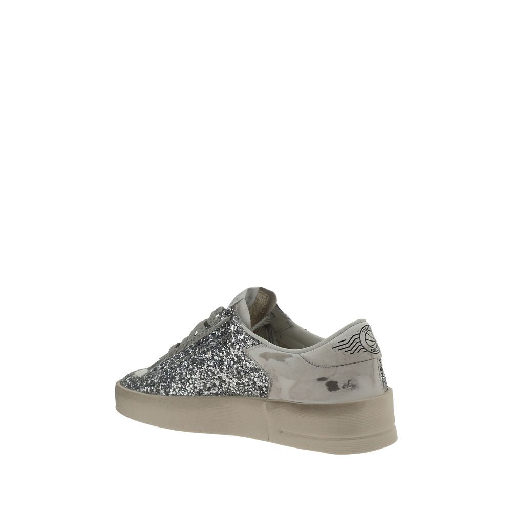 Golden Goose Gray Calf Leather Bos Taurus Low Top Sneakers | Regal Royce