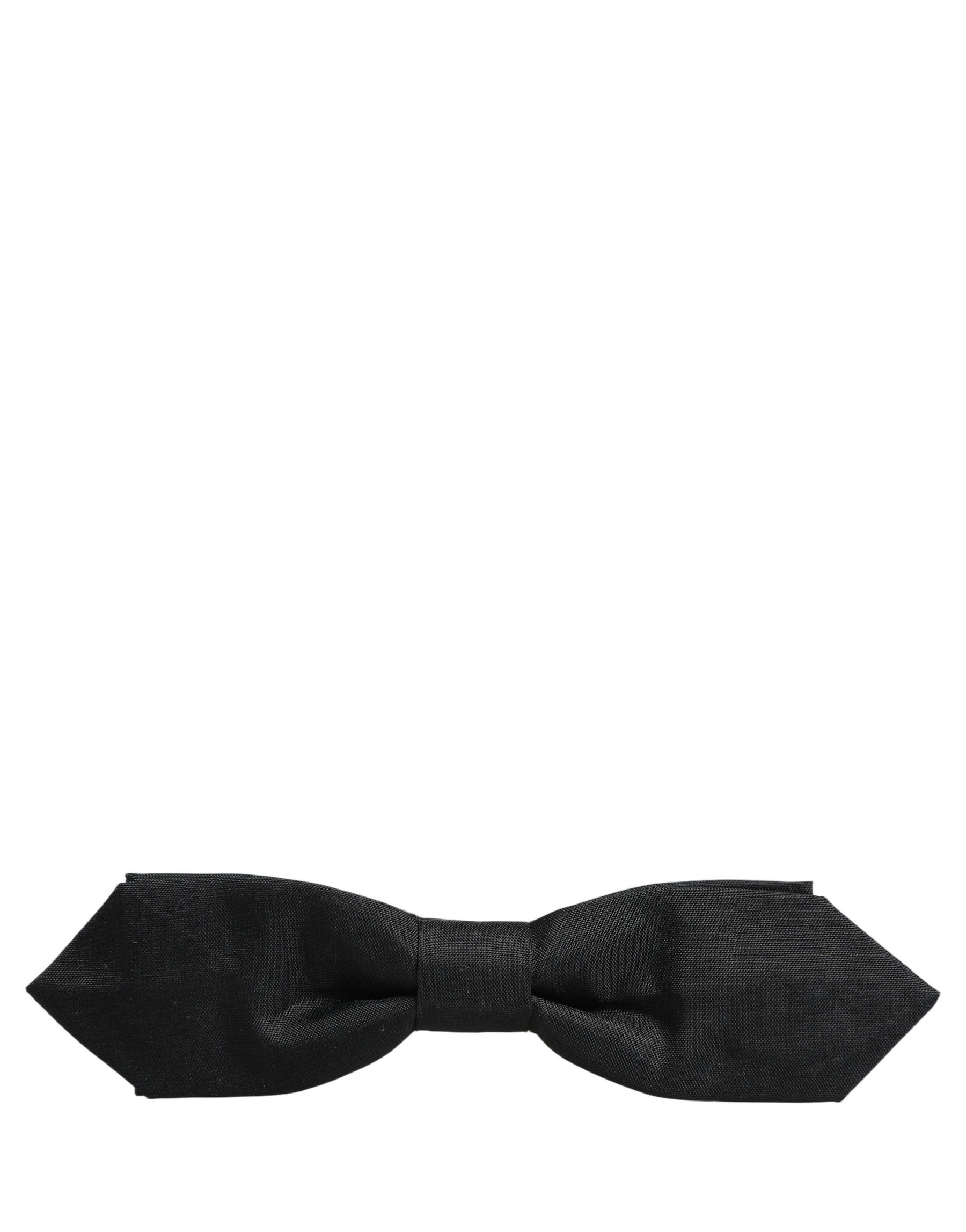 Dolce & Gabbana Men Black Polyester Adjustable Neck Papillon Bow Tie | Regal Royce