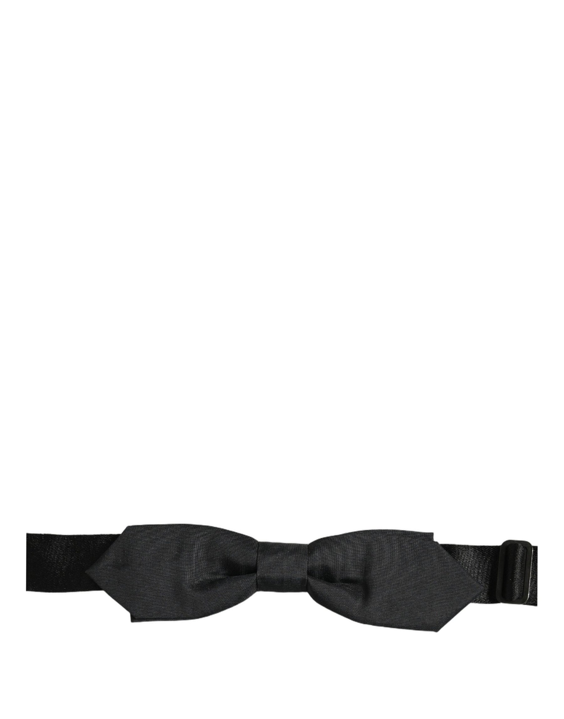 Dolce & Gabbana Men Black Polyester Adjustable Neck Papillon Bow Tie | Regal Royce