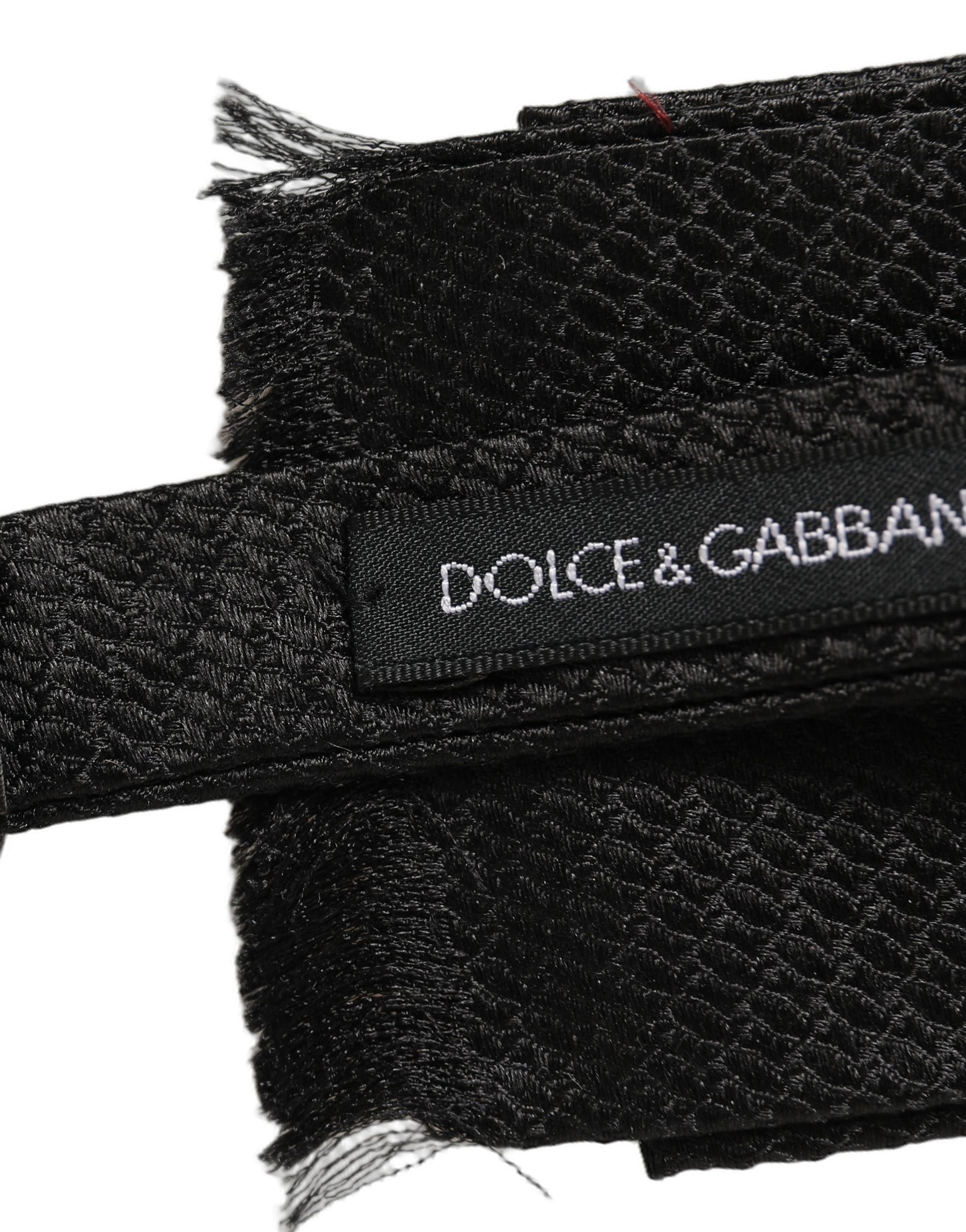 Dolce & Gabbana Men Black 100% SIlk Adjustable Neck Papillon Bow Tie | Regal Royce