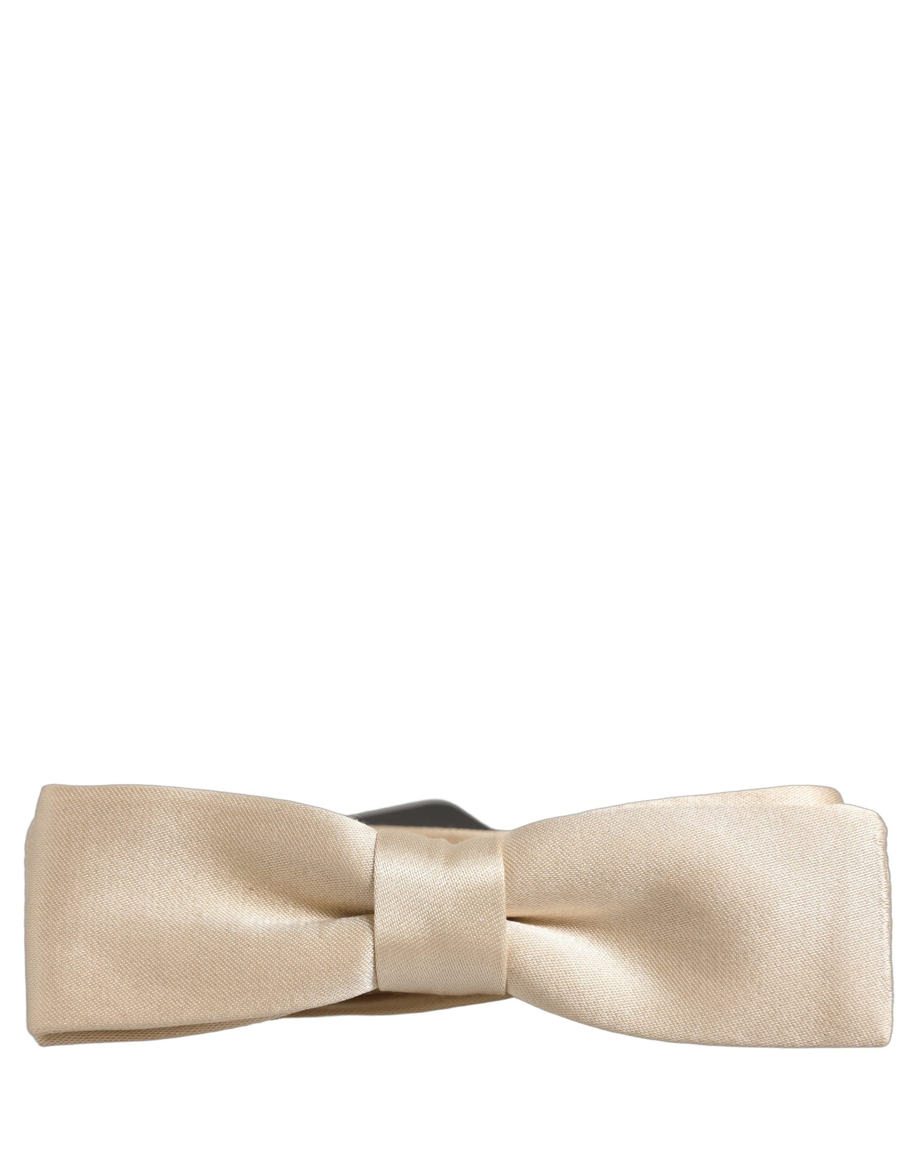 Dolce & Gabbana Men Beige 100% Silk Adjustable Neck Papillon Bow Tie | Regal Royce