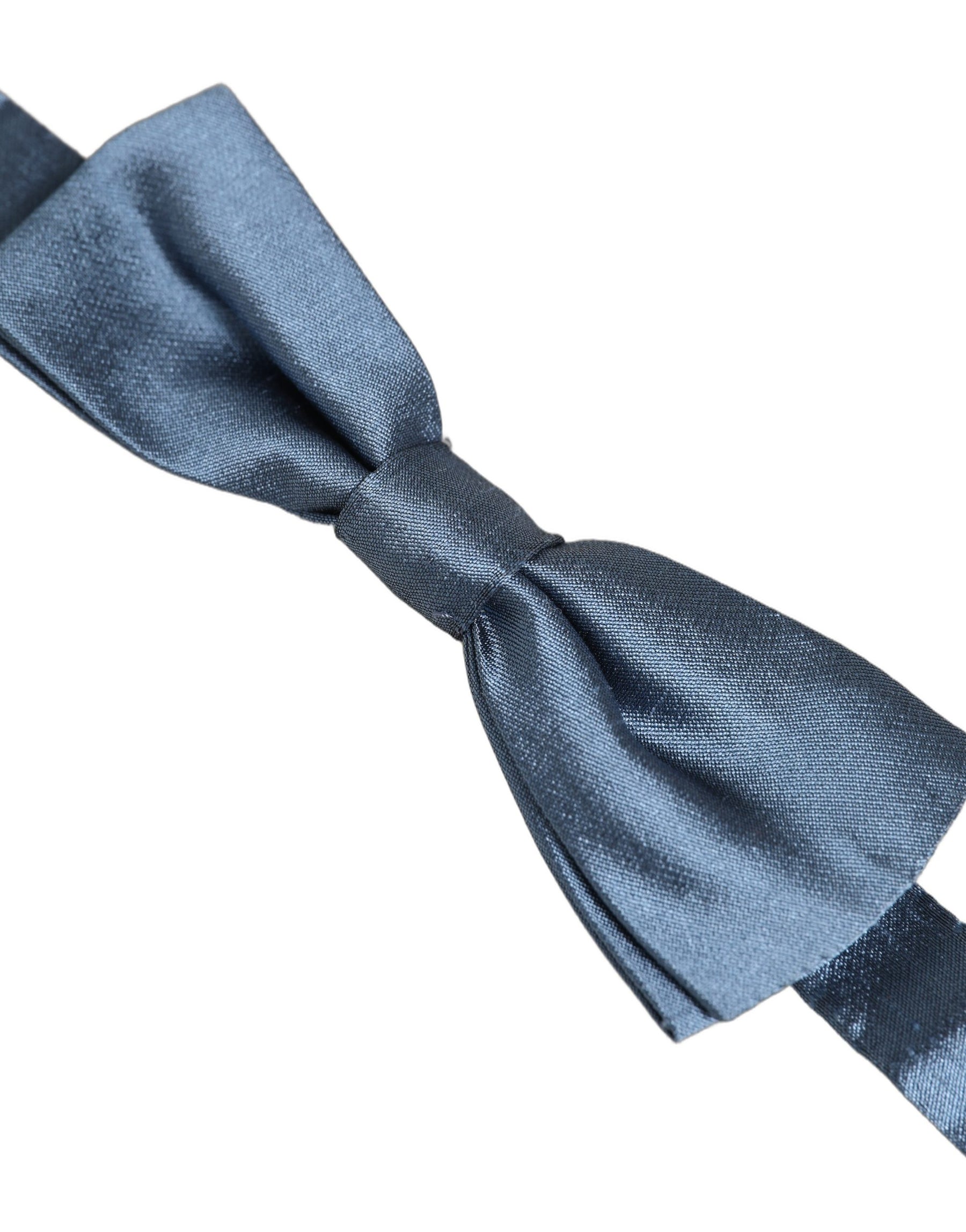 Dolce & Gabbana Men Light Blue Silk Adjustable Neck Papillon Bow Tie | Regal Royce