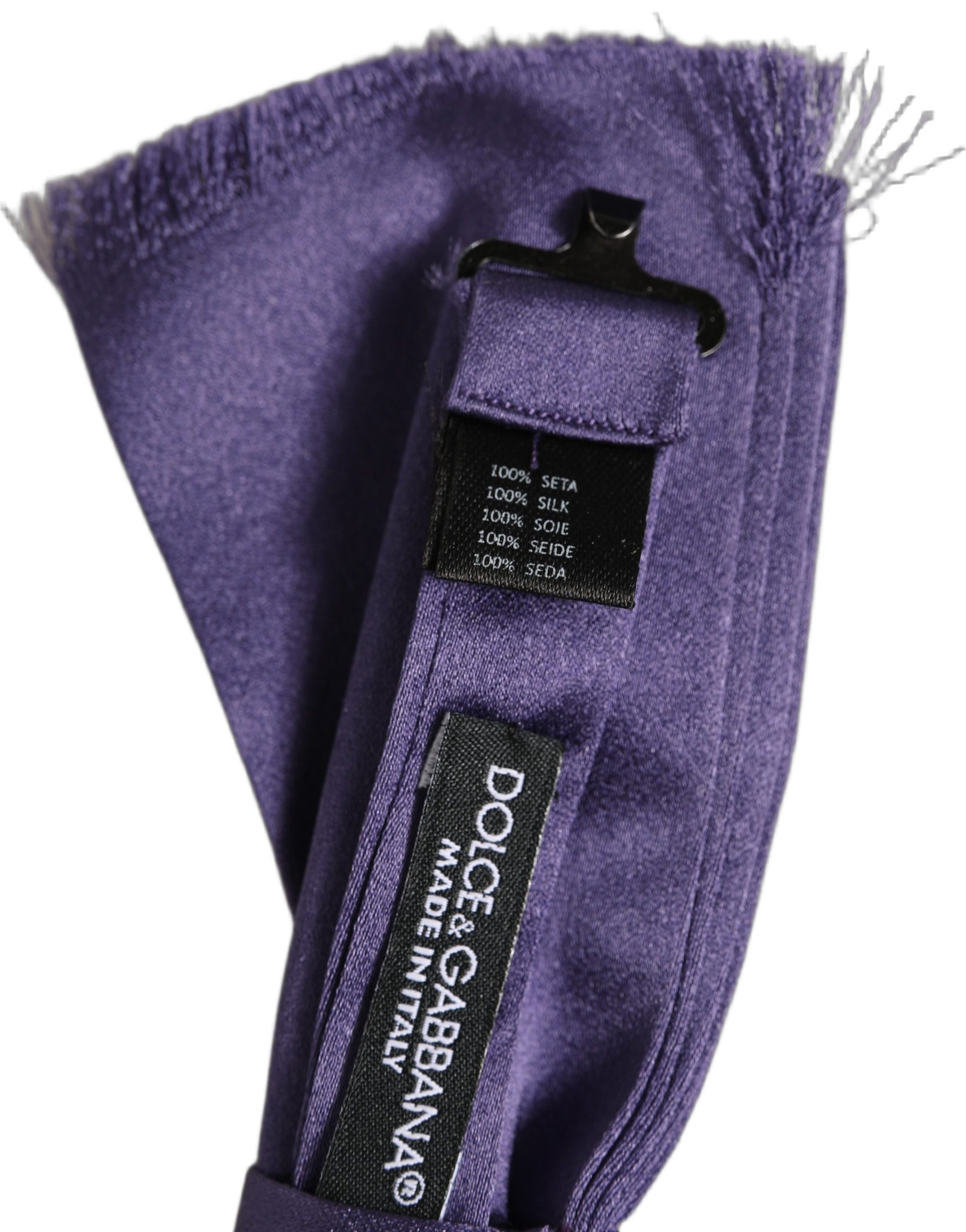 Dolce & Gabbana Men Purple 100% Silk Adjustable Neck Papillon Bow Tie | Regal Royce